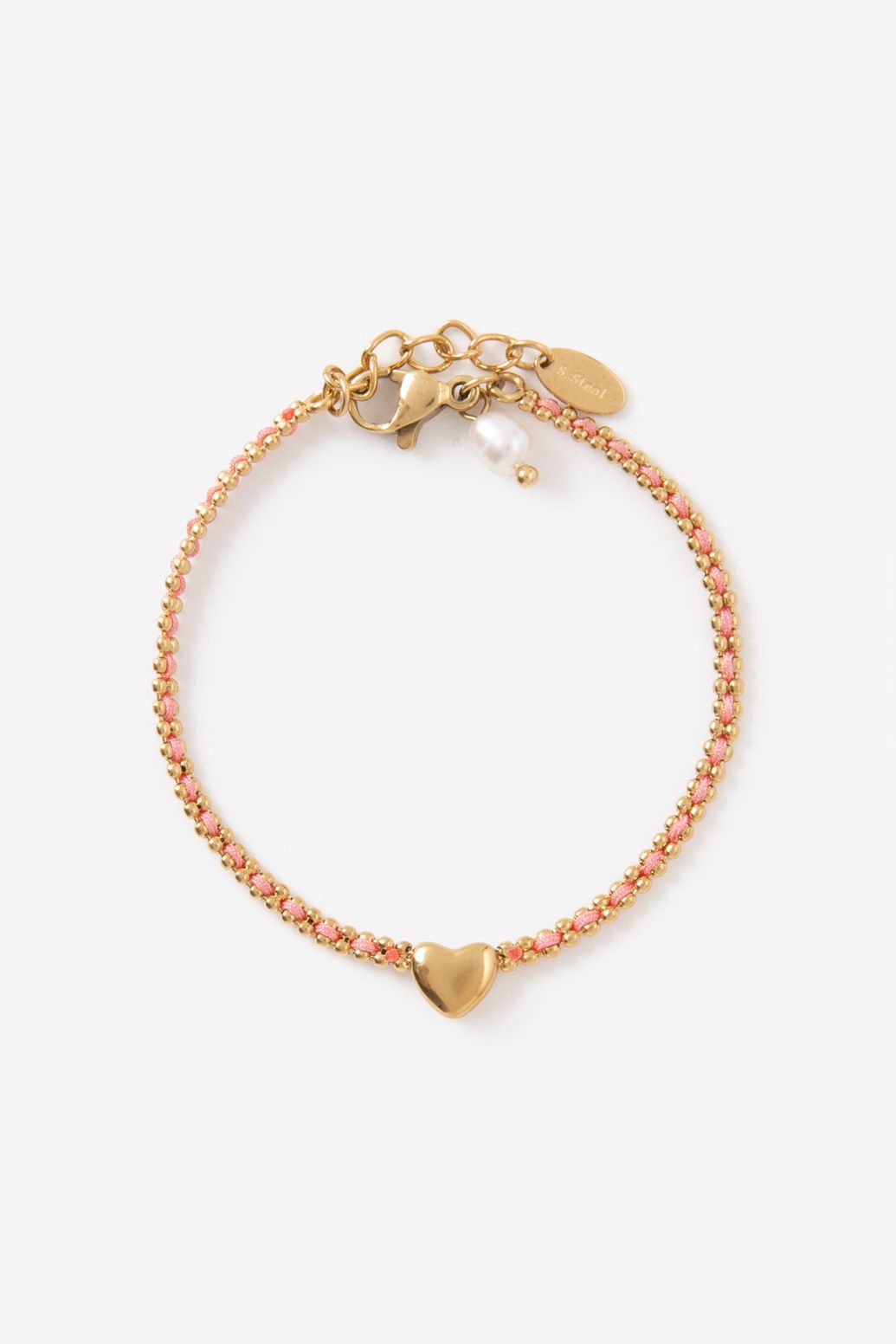 Bracelet plaqué or avec cœur