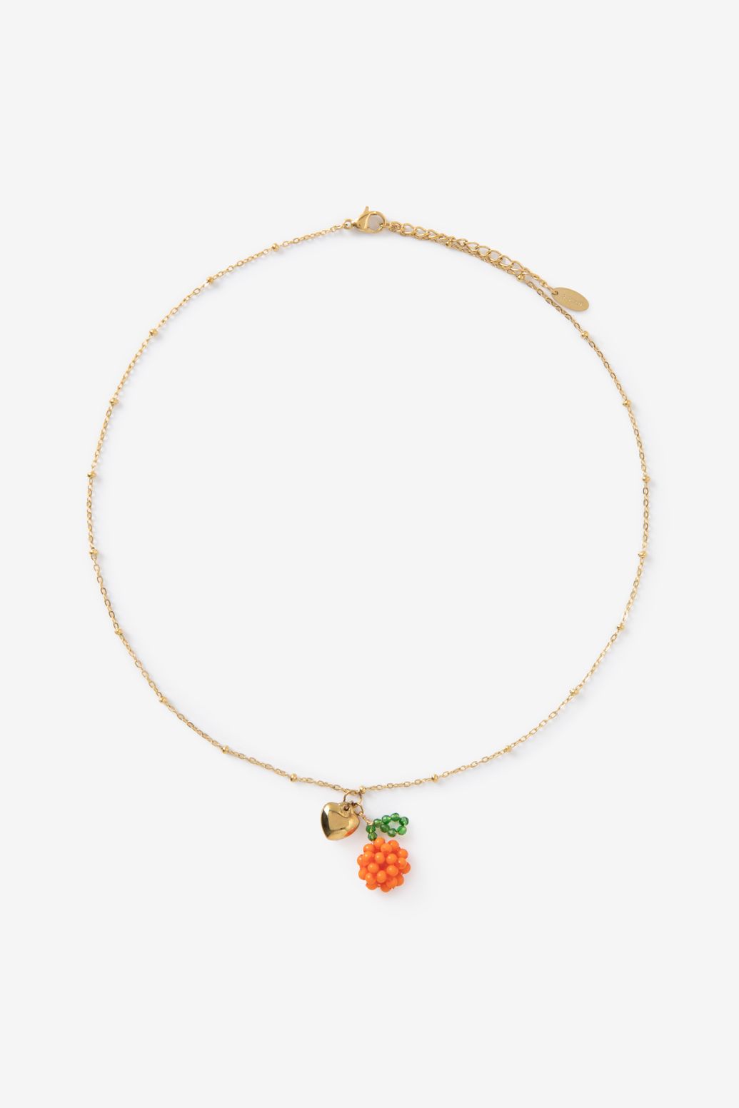 Collier plaqué or avec orange
