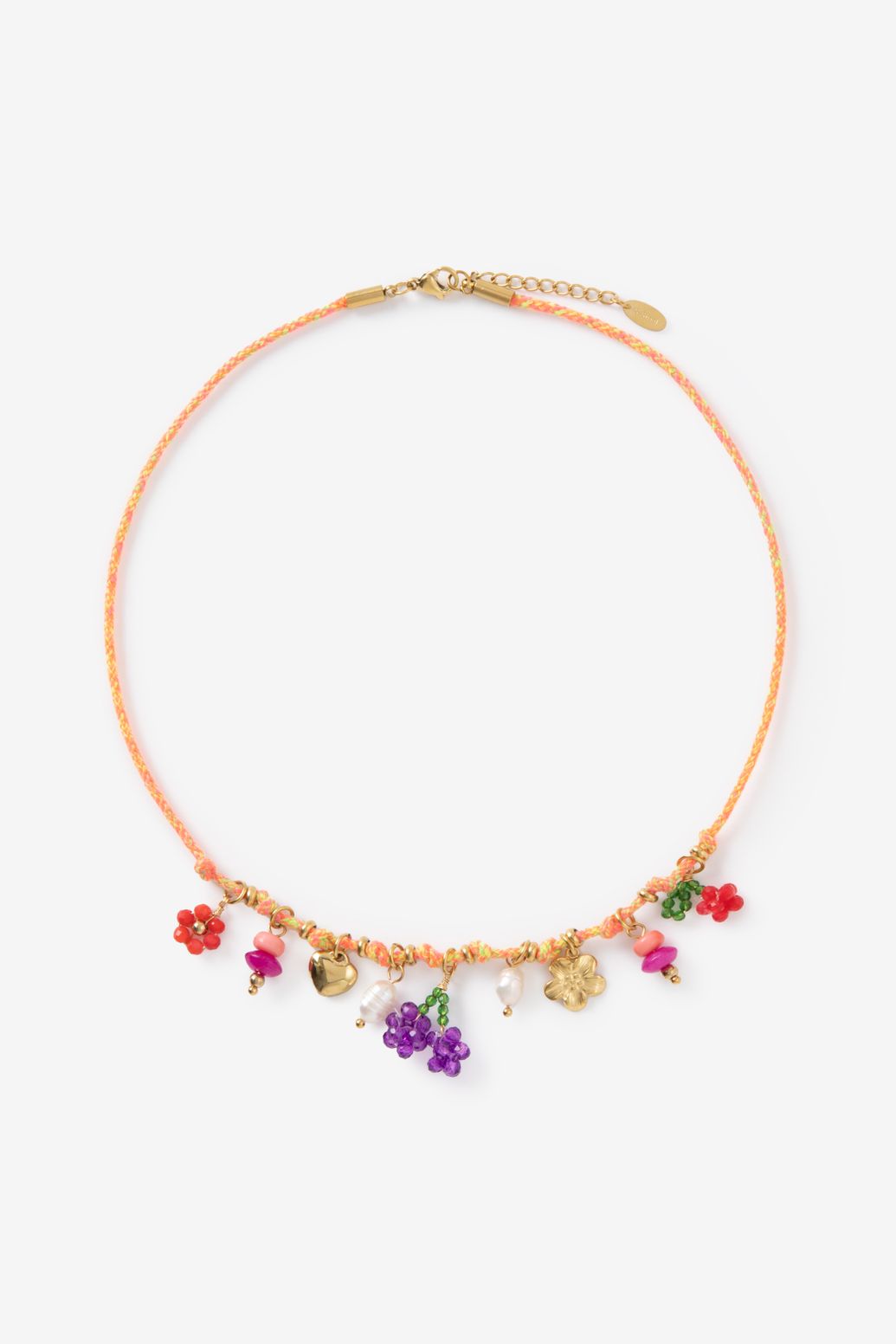 Kette mit Anhängern - rosa