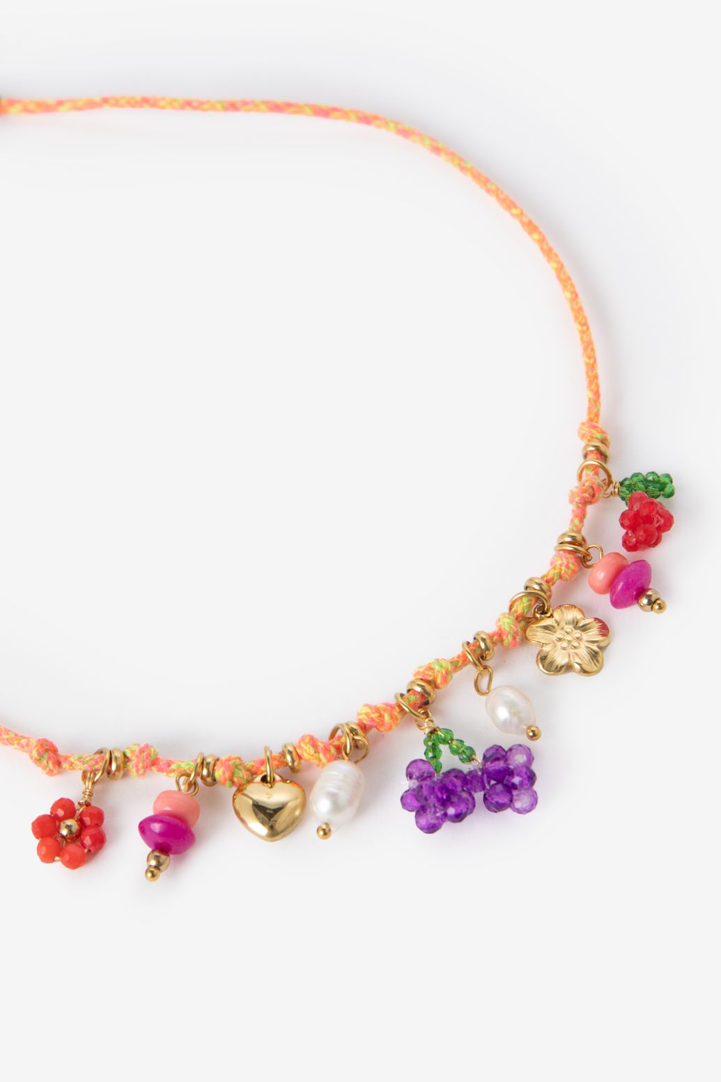 Kette mit Anhängern - rosa