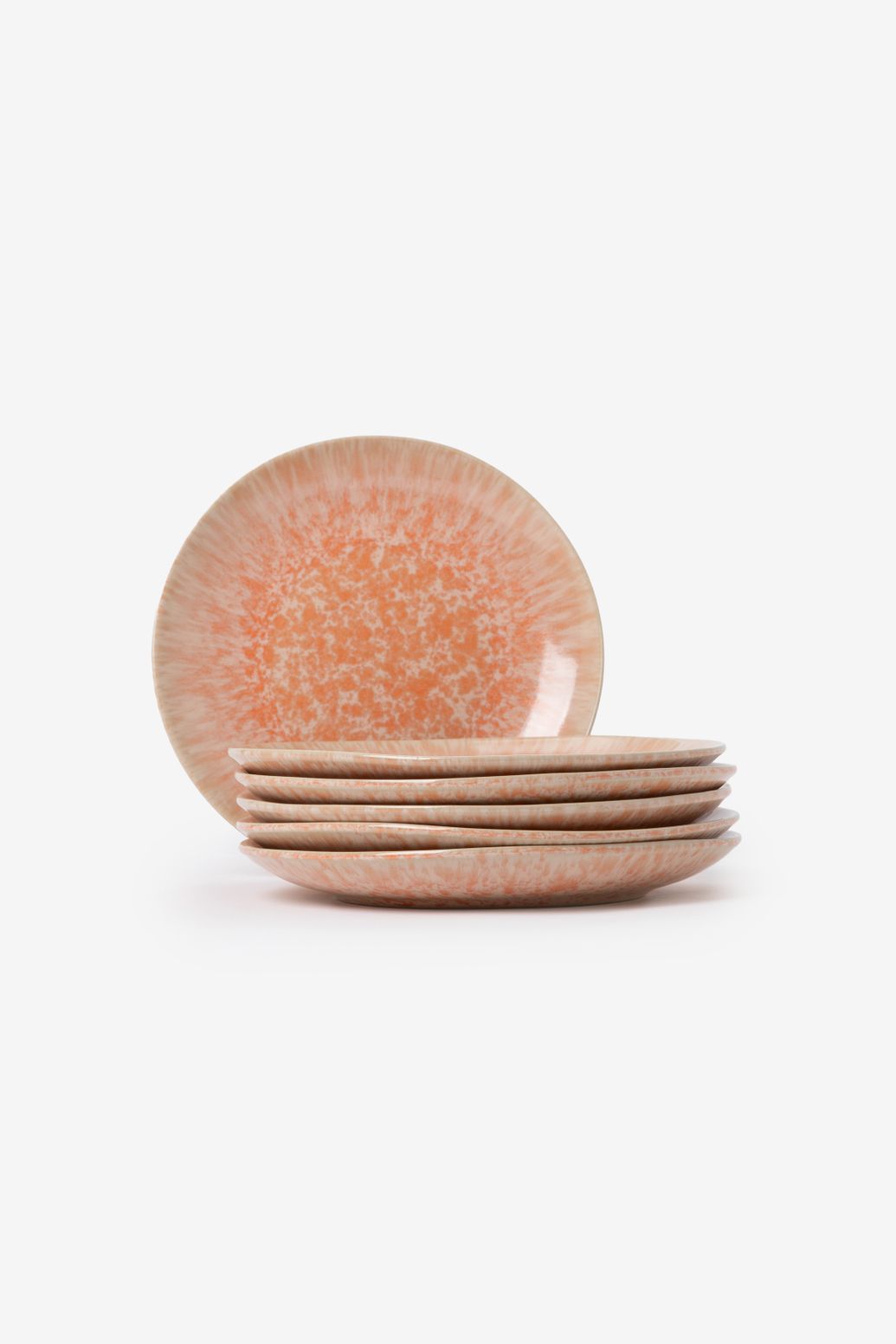Assiettes petit-déjeuner émaillées - orange clair