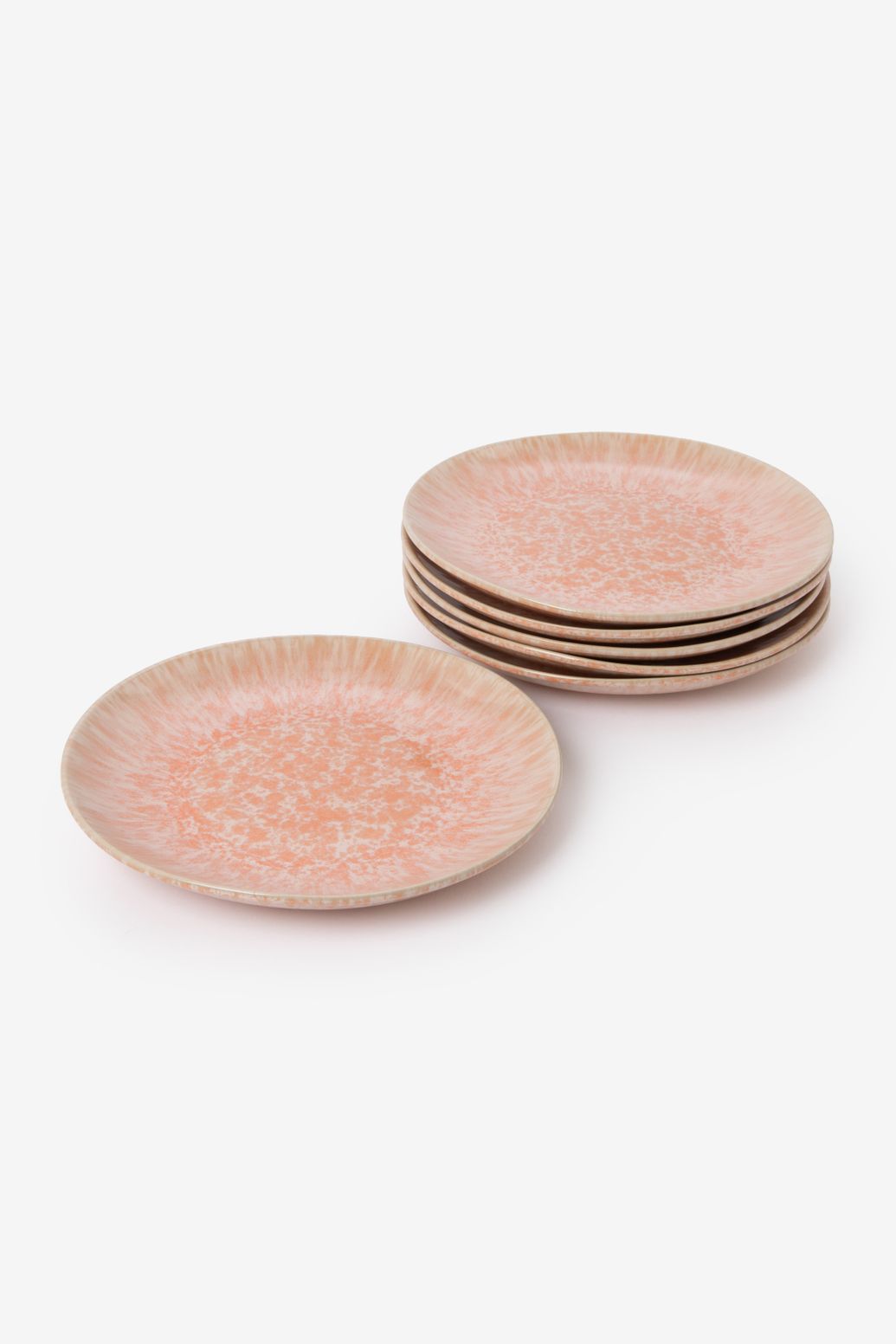 Assiettes petit-déjeuner émaillées - orange clair