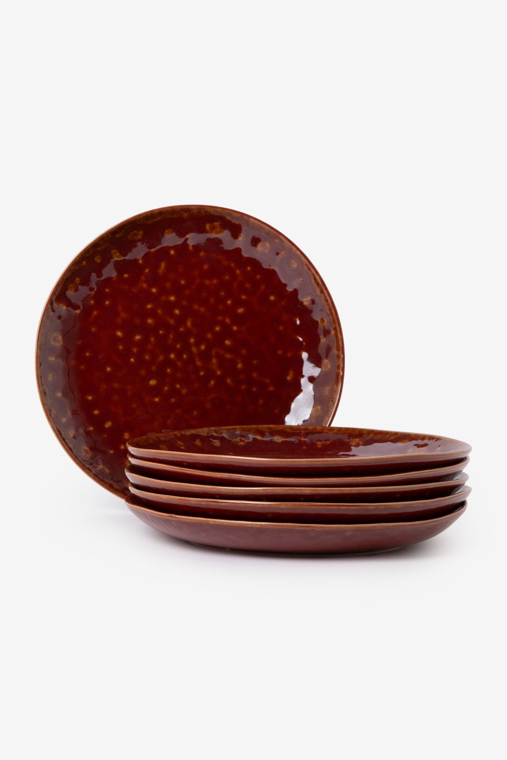 Assiettes plates émaillées - marron foncé