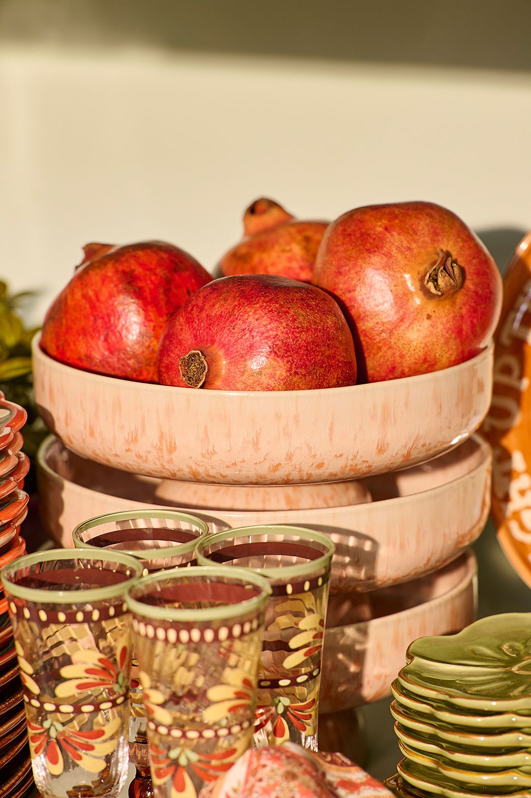 Oranje glaze fruitschaal