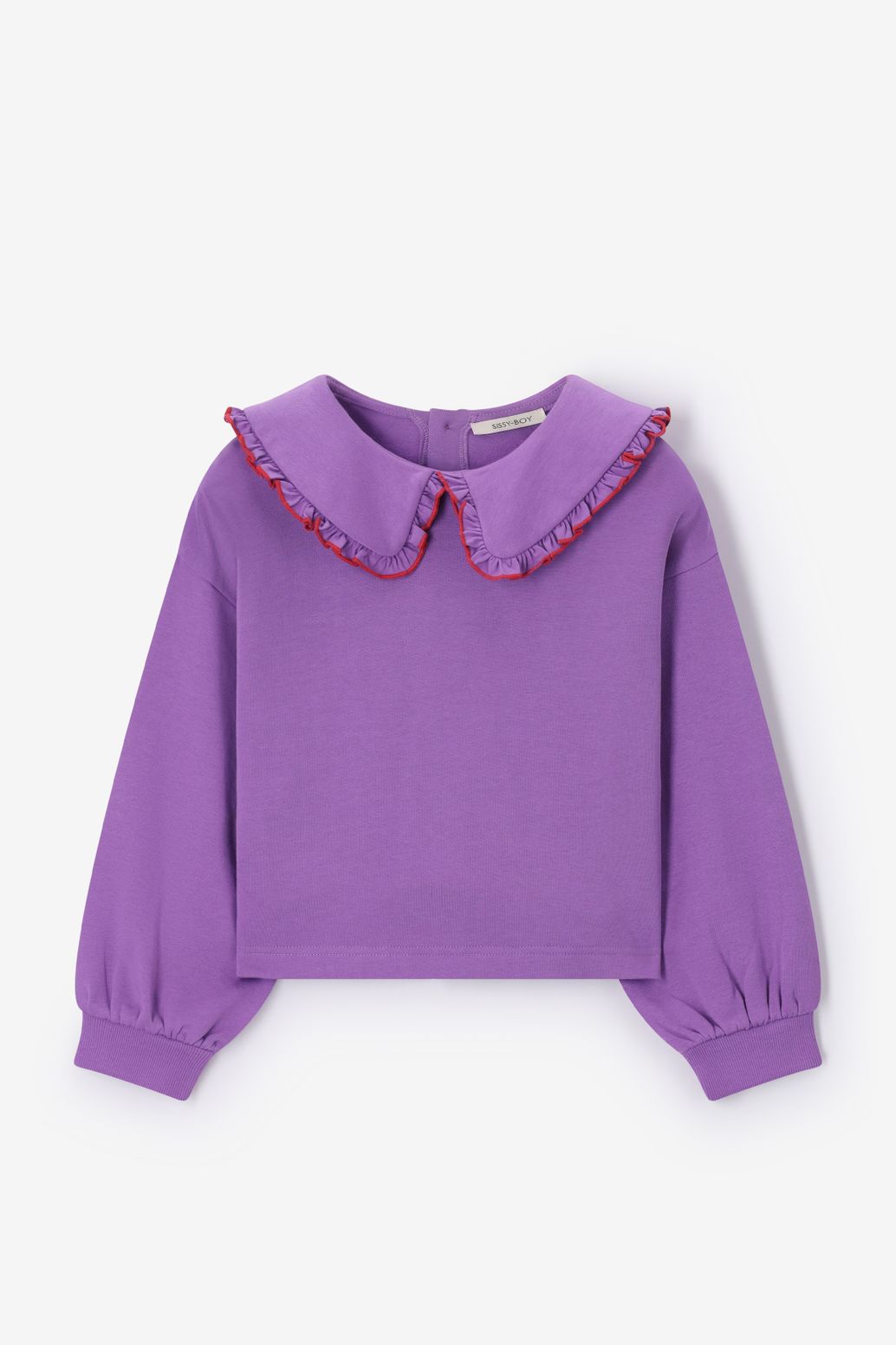 Lichtpaarse sweater met kraag