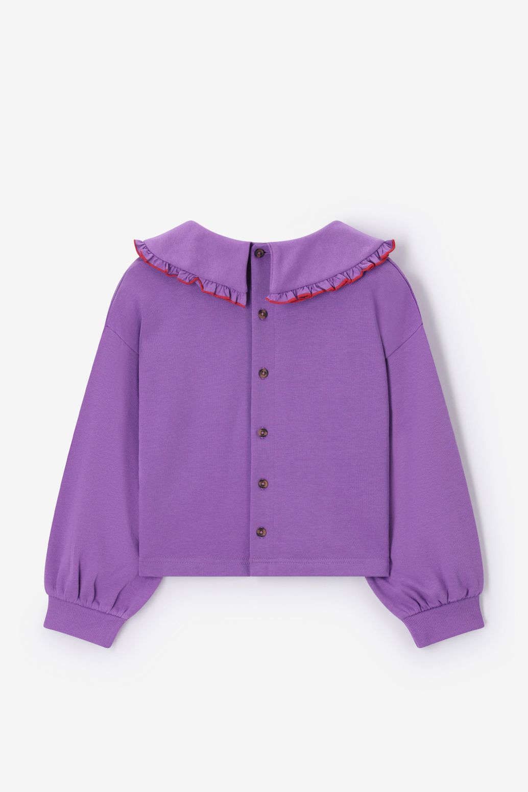 Lichtpaarse sweater met kraag