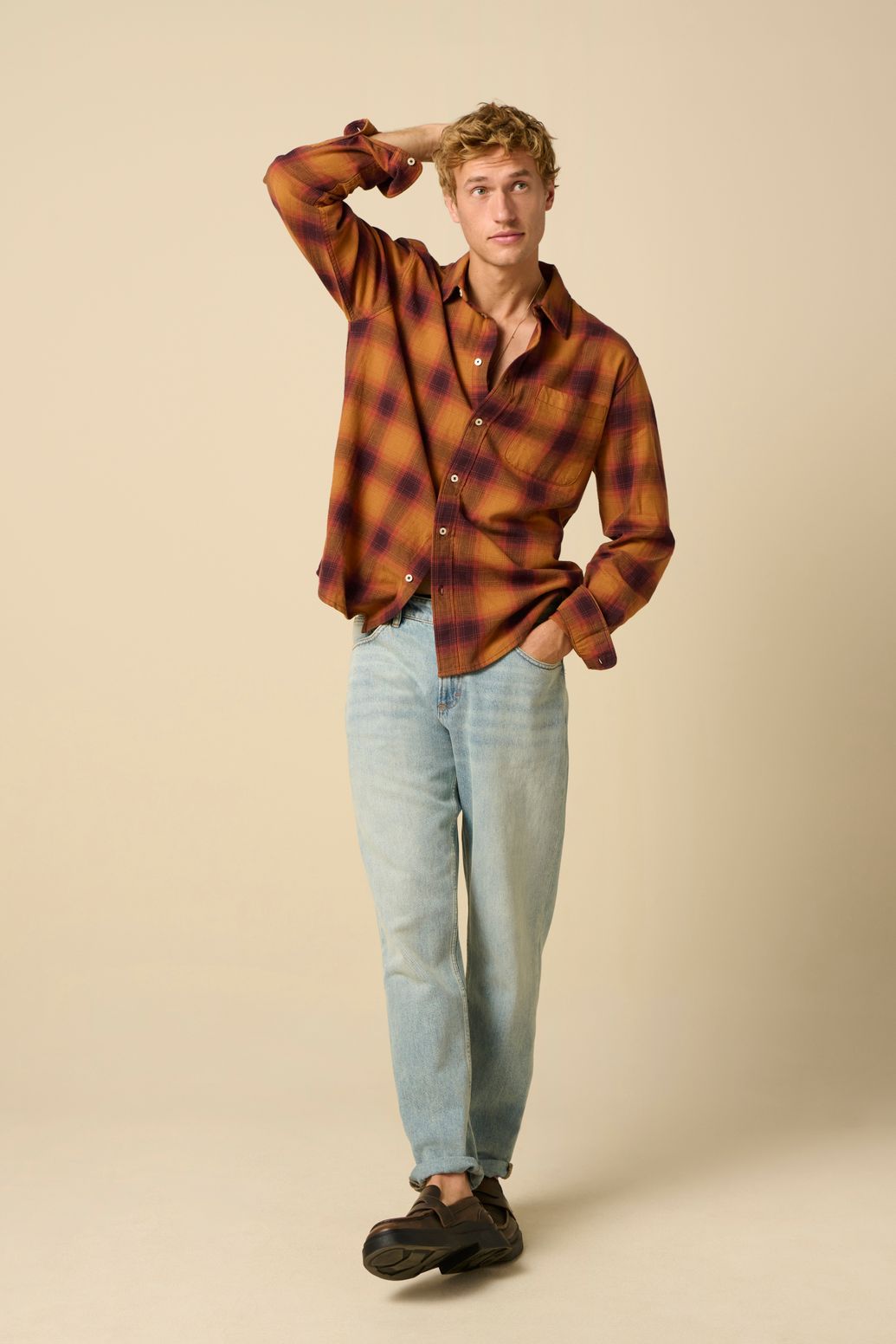 Chemise à carreaux - marron