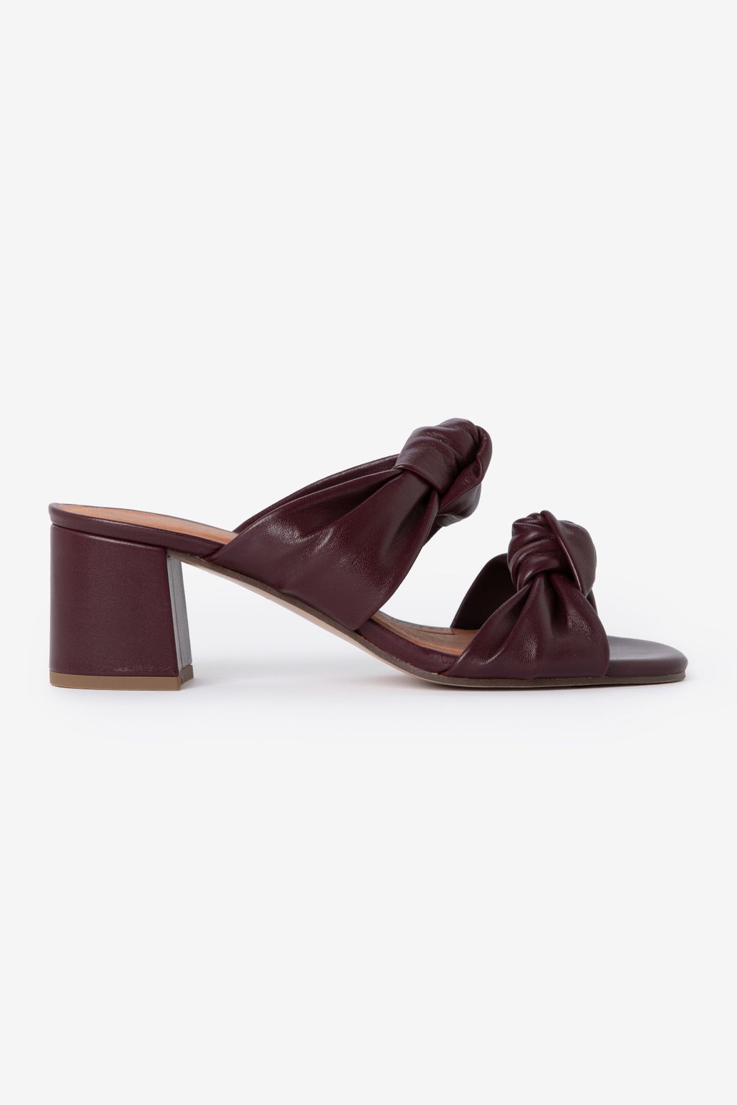 Sandales à talon en cuir - marron foncé