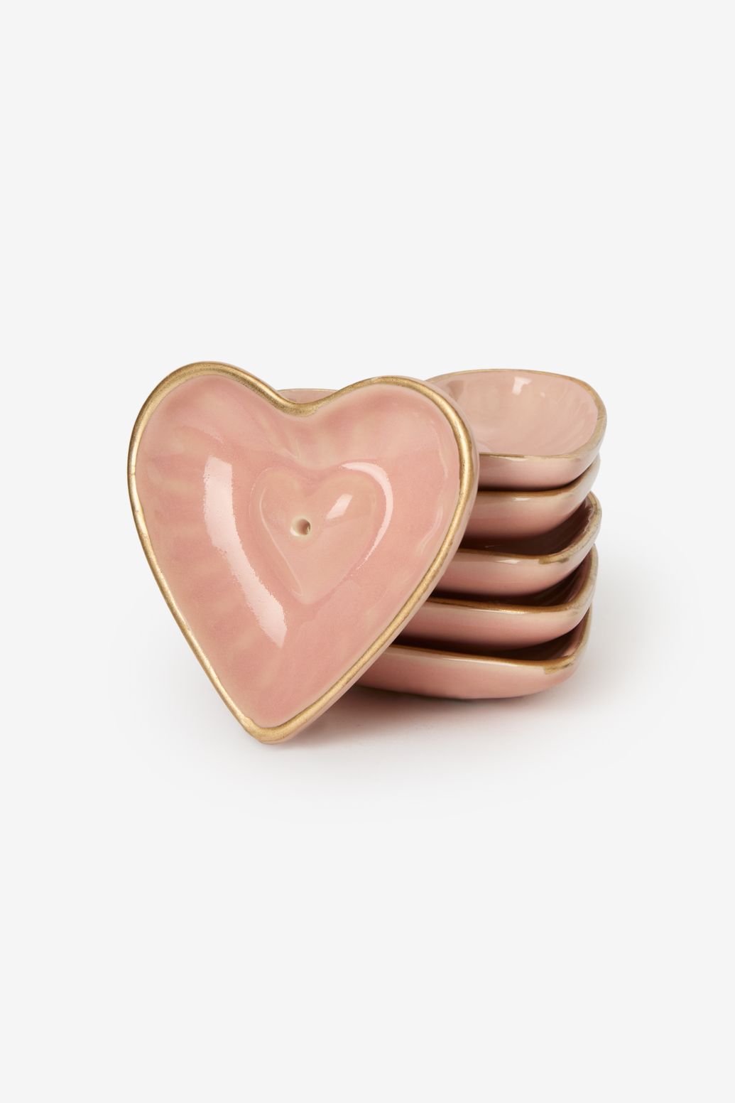 Roze hartvormige wierookhouders