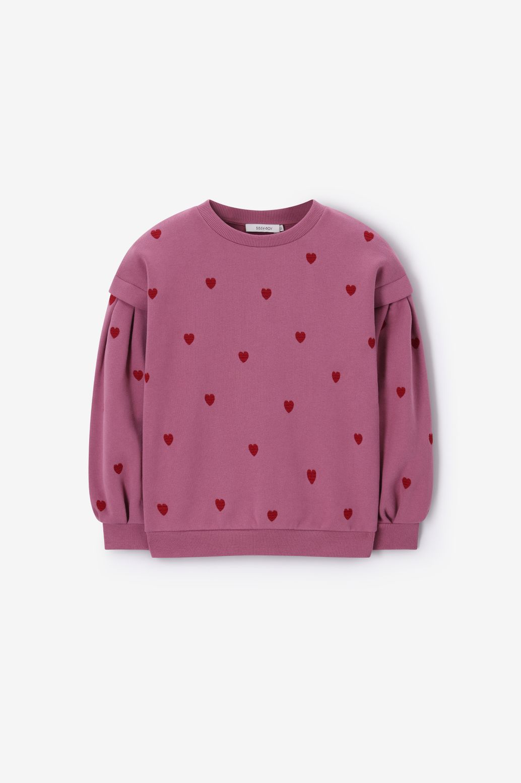 Paarse sweater met hartjes