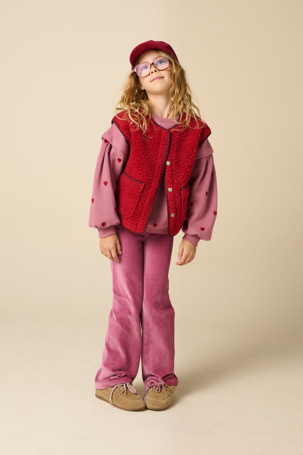 Paarse sweater met hartjes