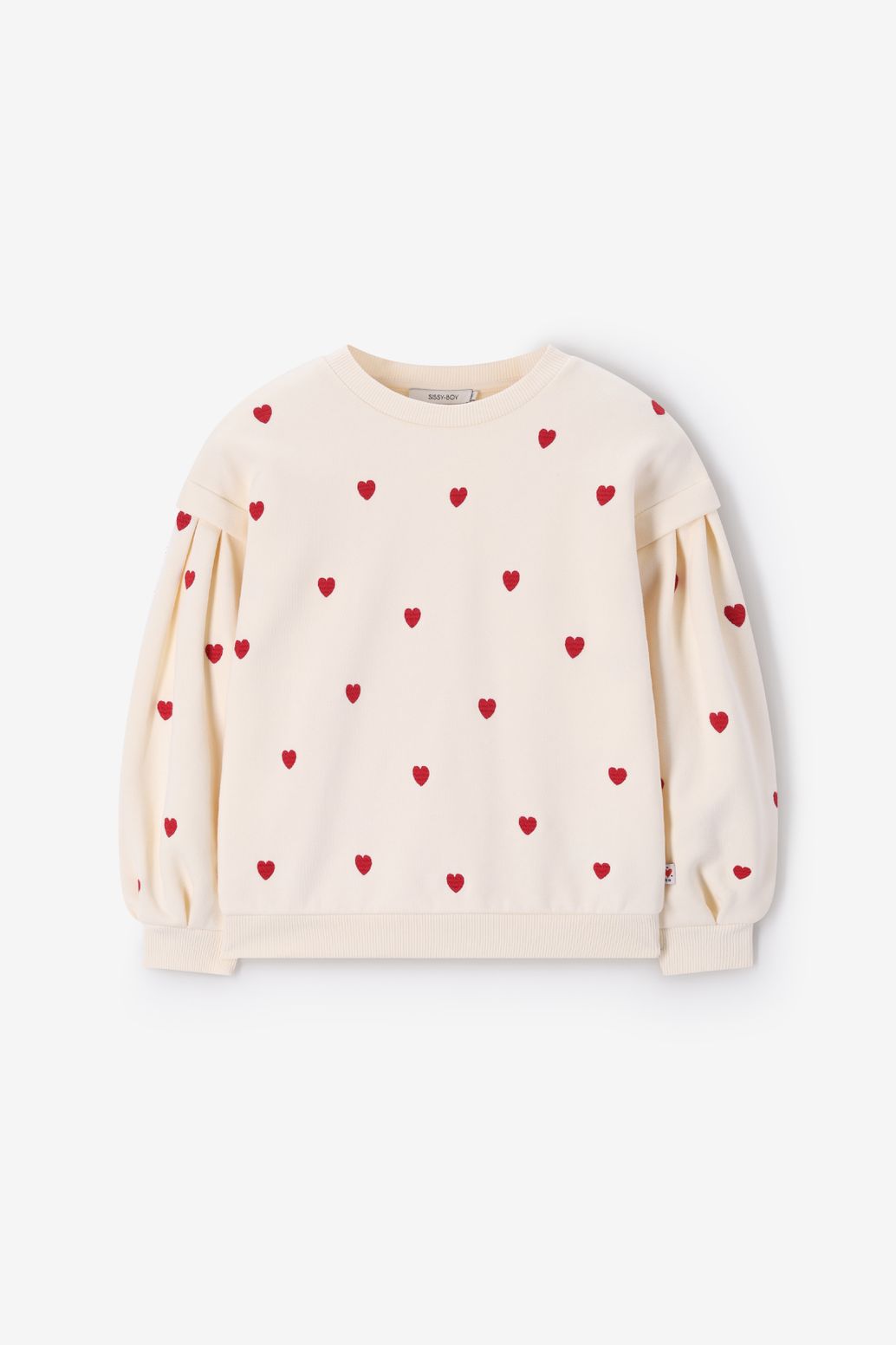 Witte sweater met hartjes