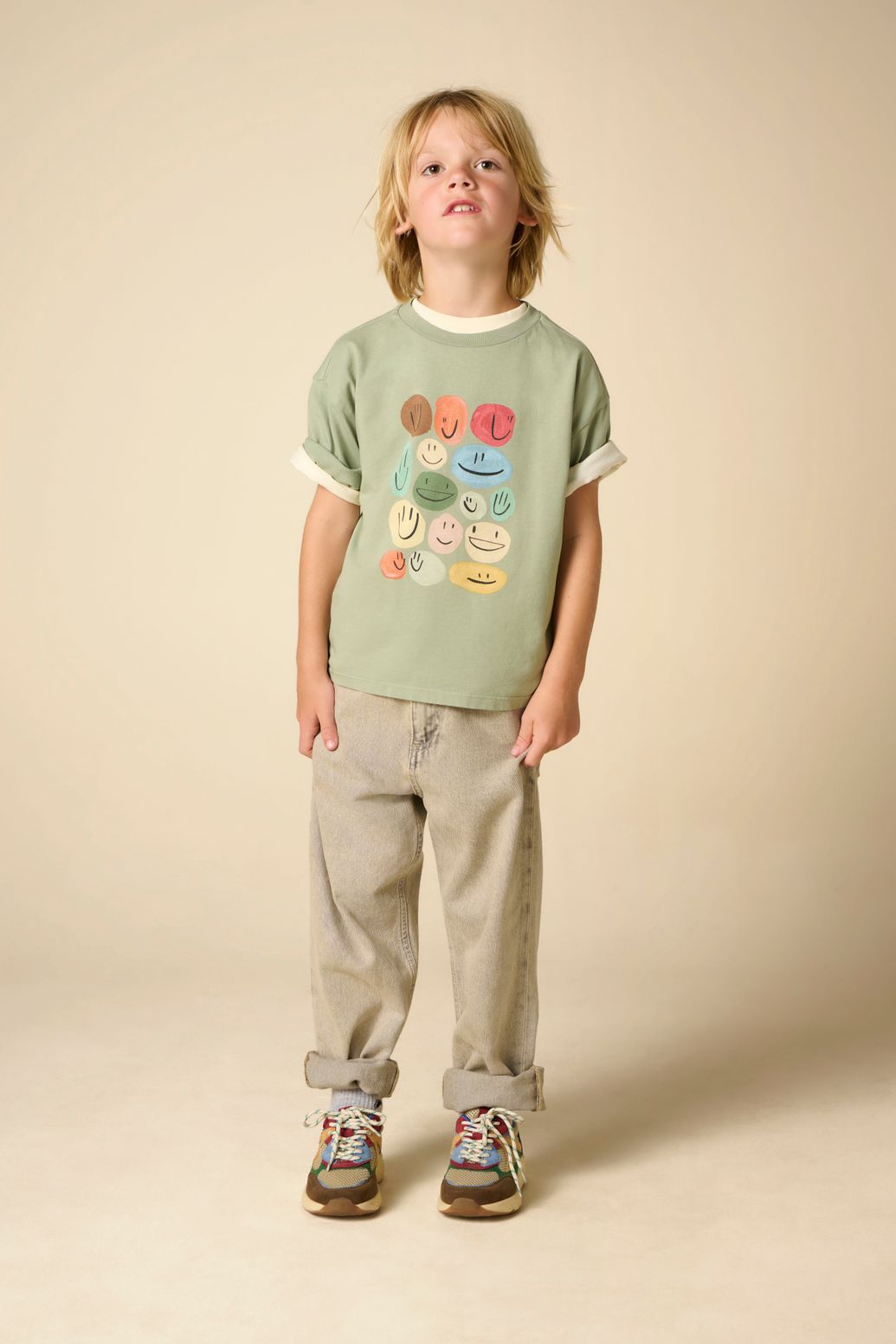 T-shirt avec smileys - vert clair