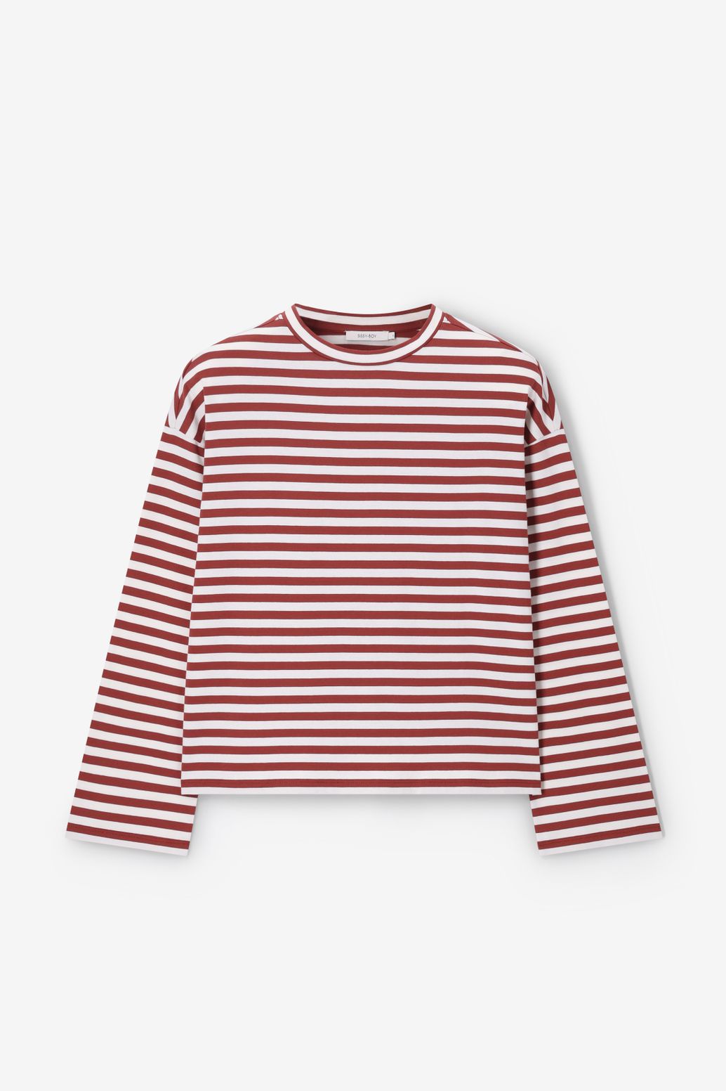 Gestreiftes T-Shirt - dunkelrot