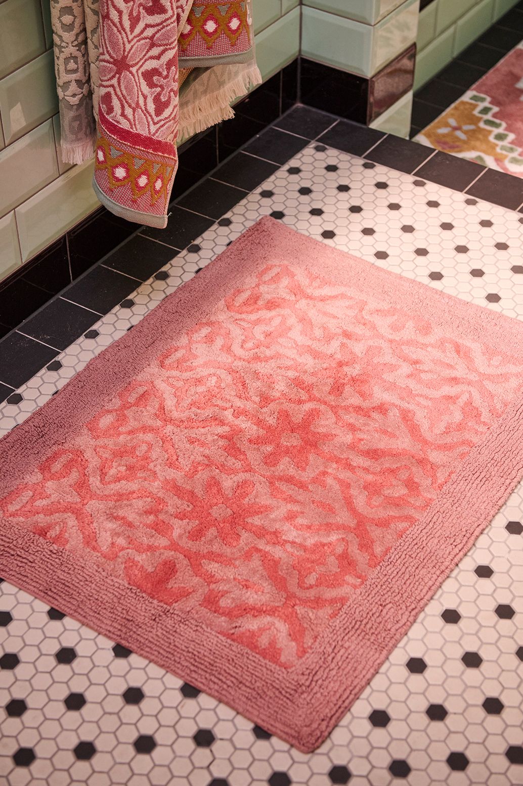 Badematte mit Samtstruktur - rosa
