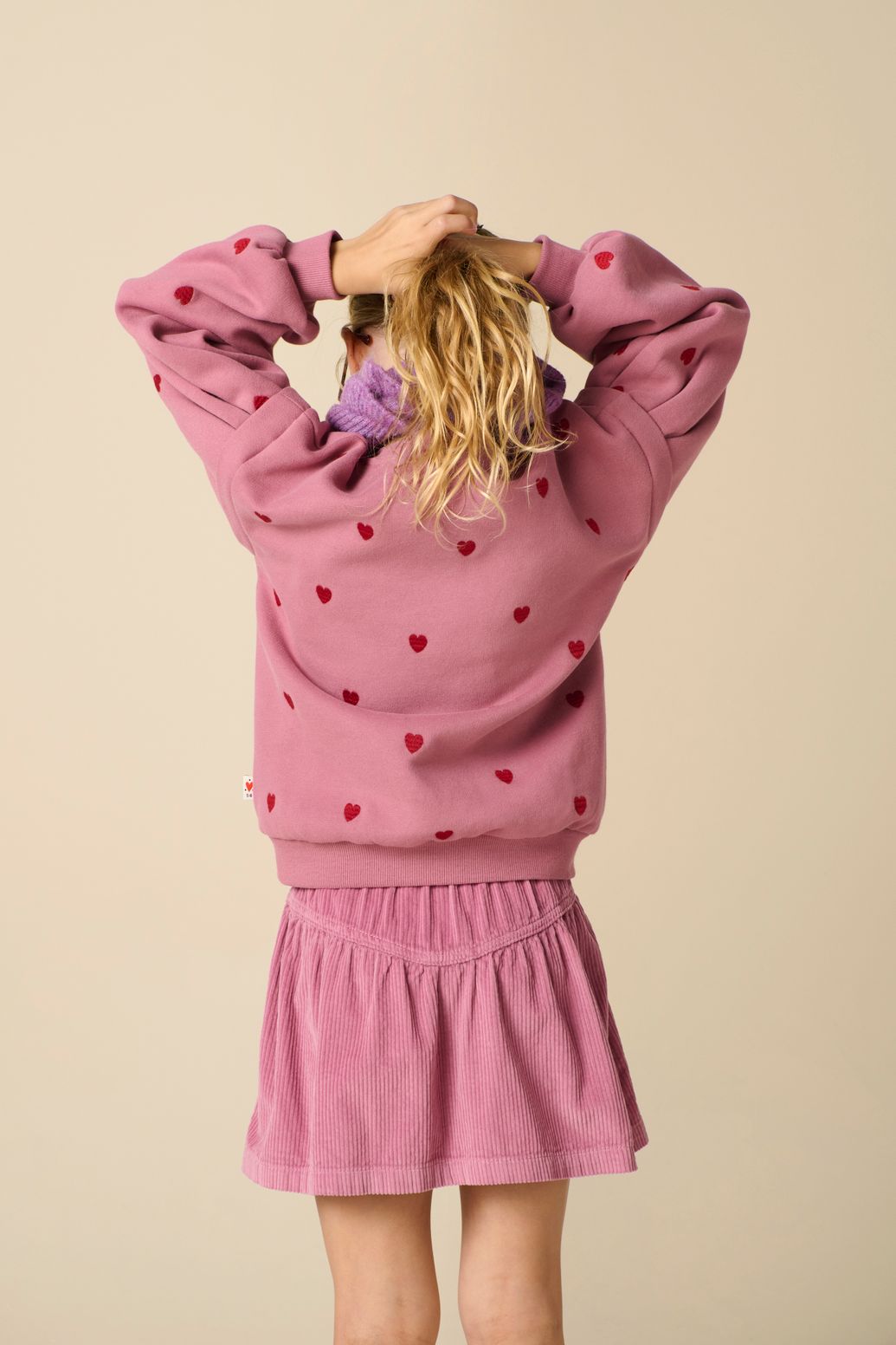 Paarse corduroy rok