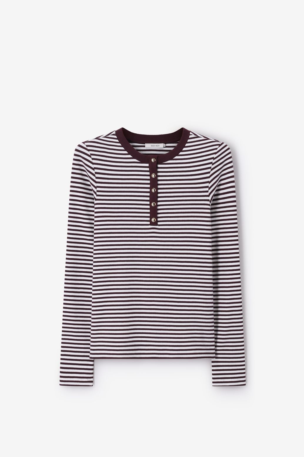 Gestreiftes Langarmshirt - dunkelbraun