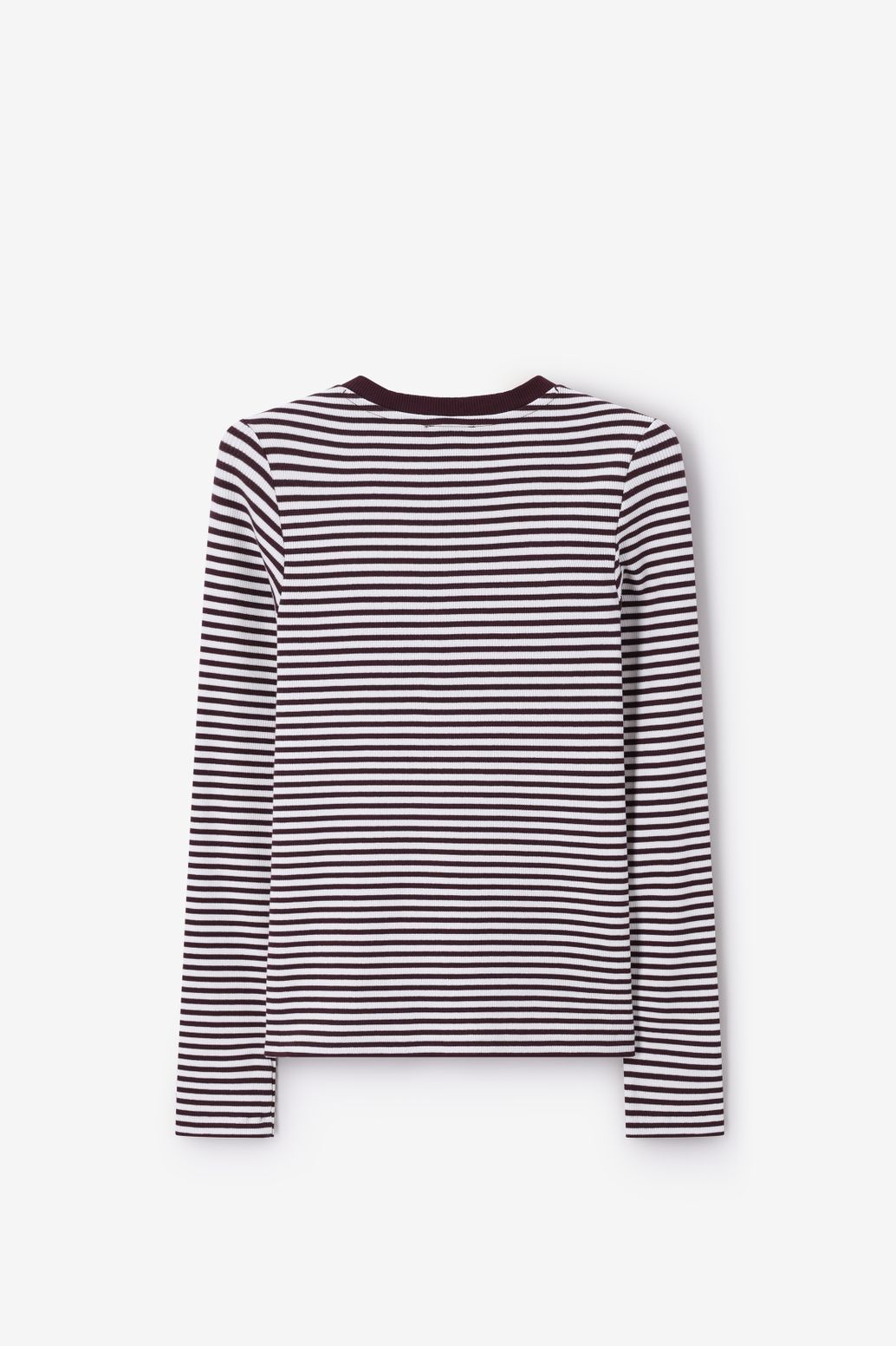 Gestreiftes Langarmshirt - dunkelbraun