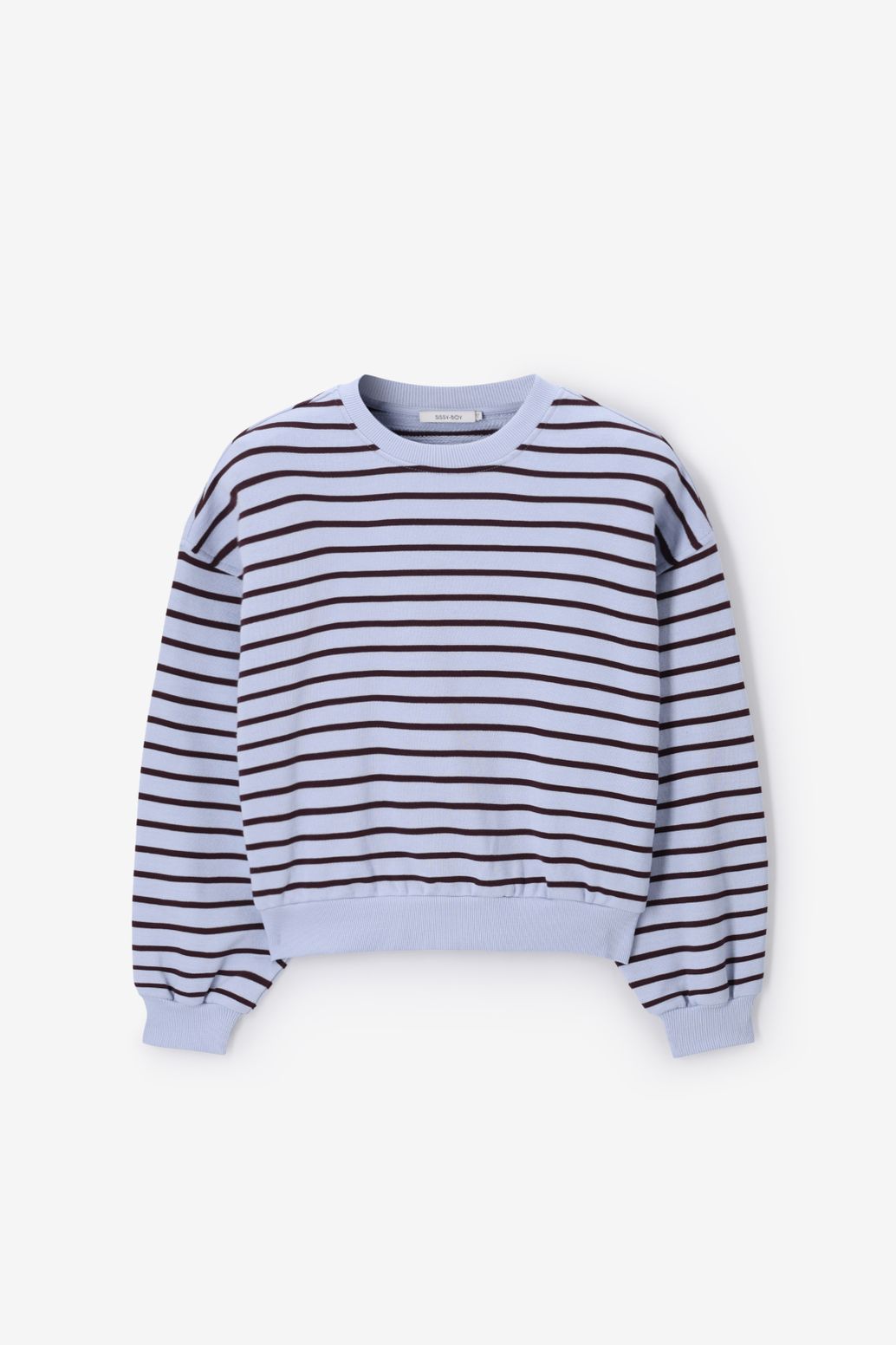 Gestreifter Sweater - hellblau