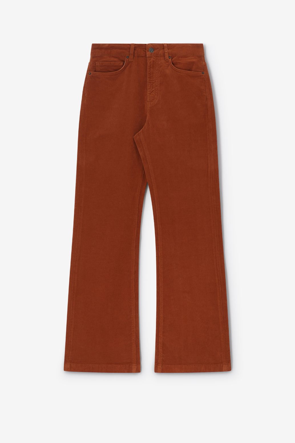 Bruine hight waist corduroy flaired broek