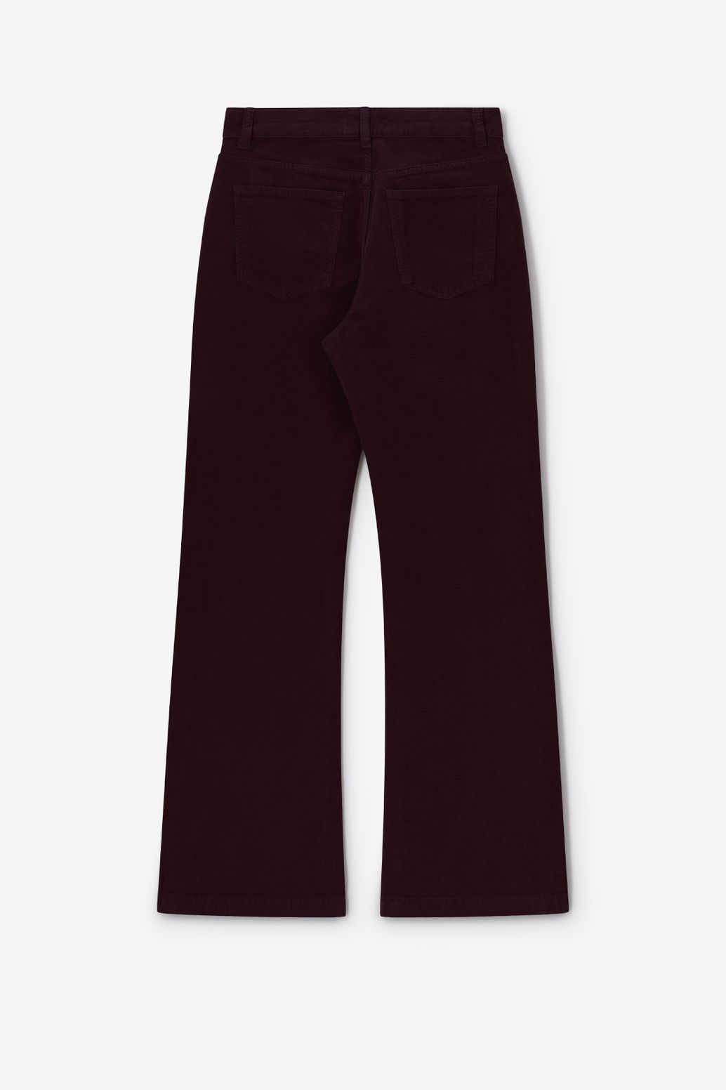 Donkerbruine hight waist corduroy flaired broek