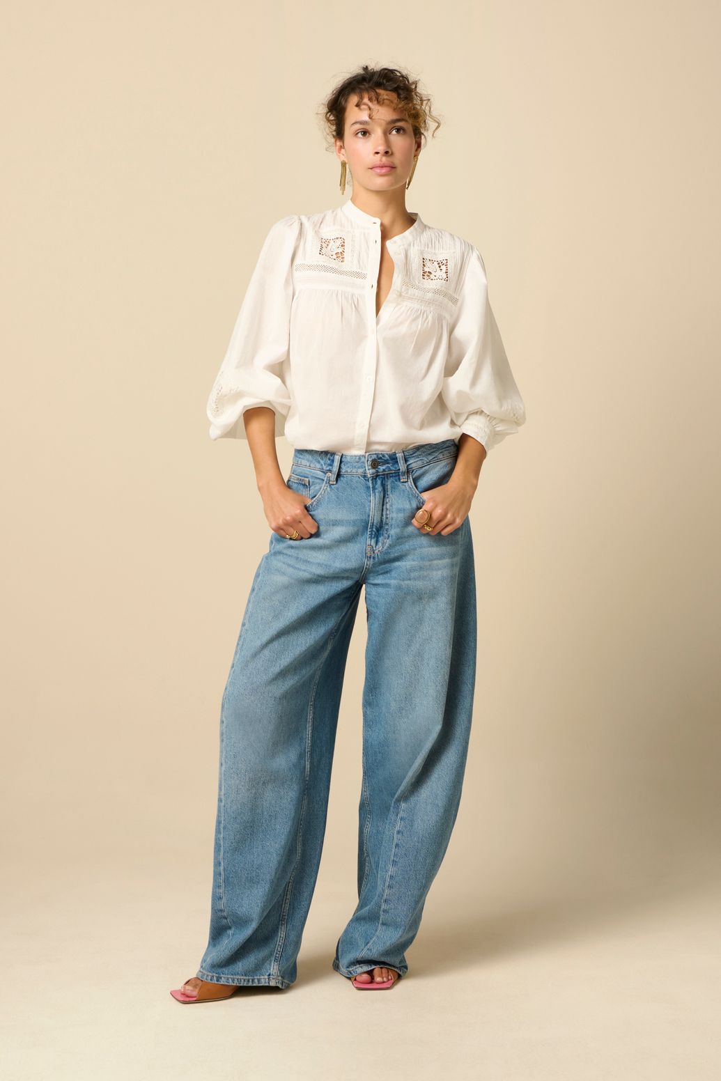 Blouse avec broderies - blanc