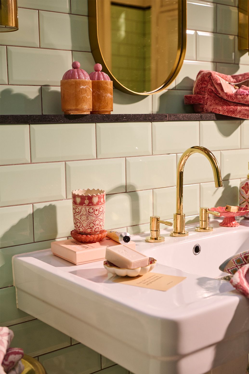 Trousse de toilette en velours - rose