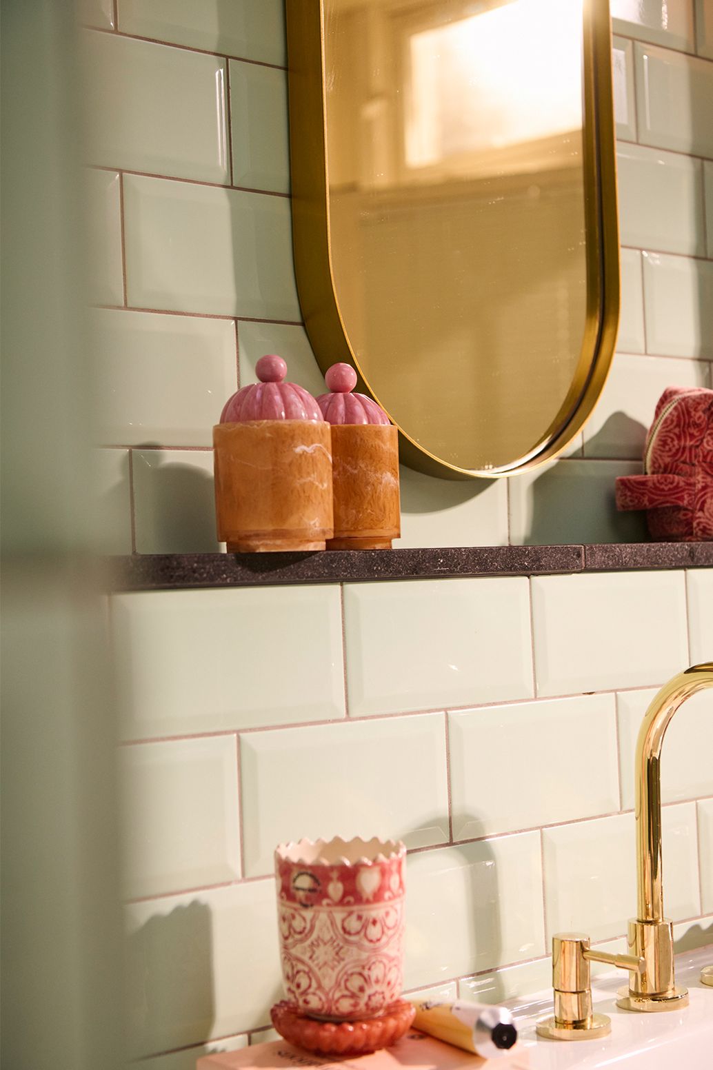 Trousse de toilette en velours - rose