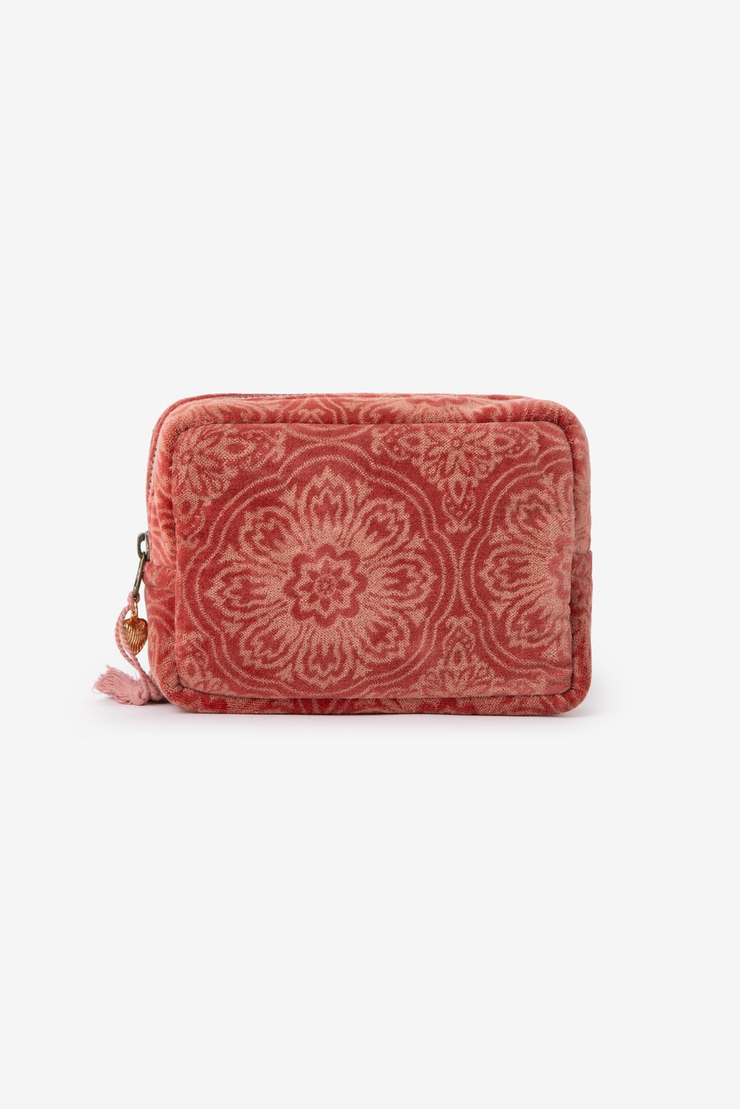Trousse maquillage en velours - rose