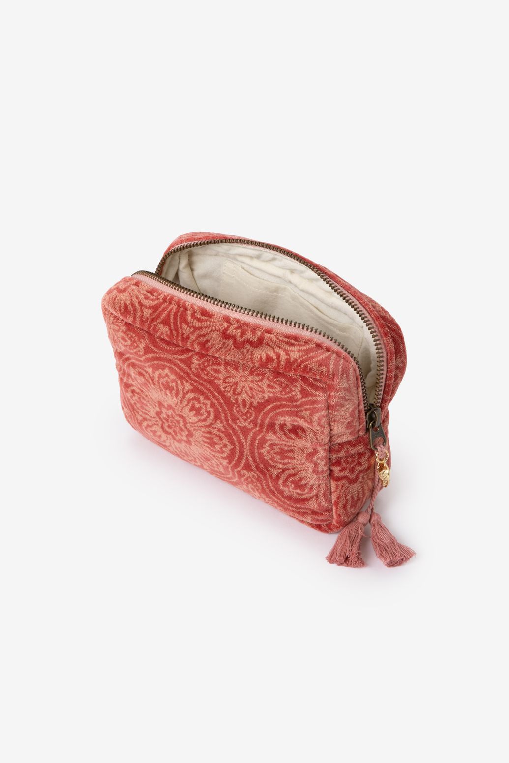 Trousse maquillage en velours - rose