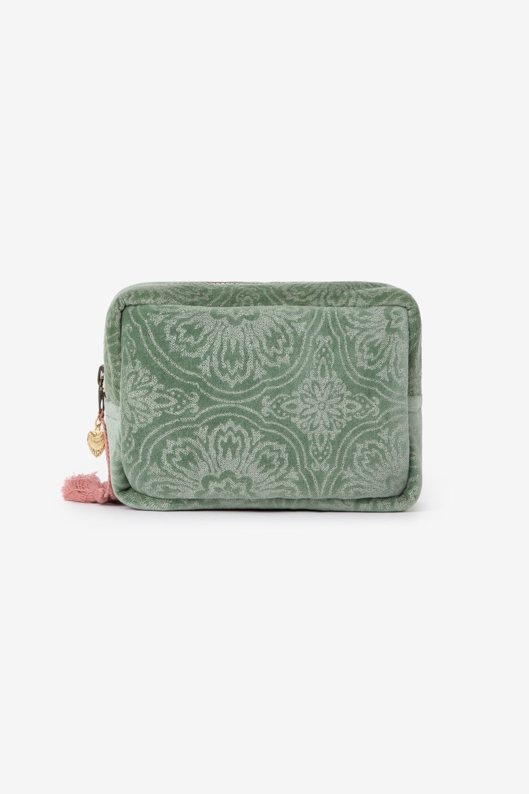 Trousse maquillage en velours - vert