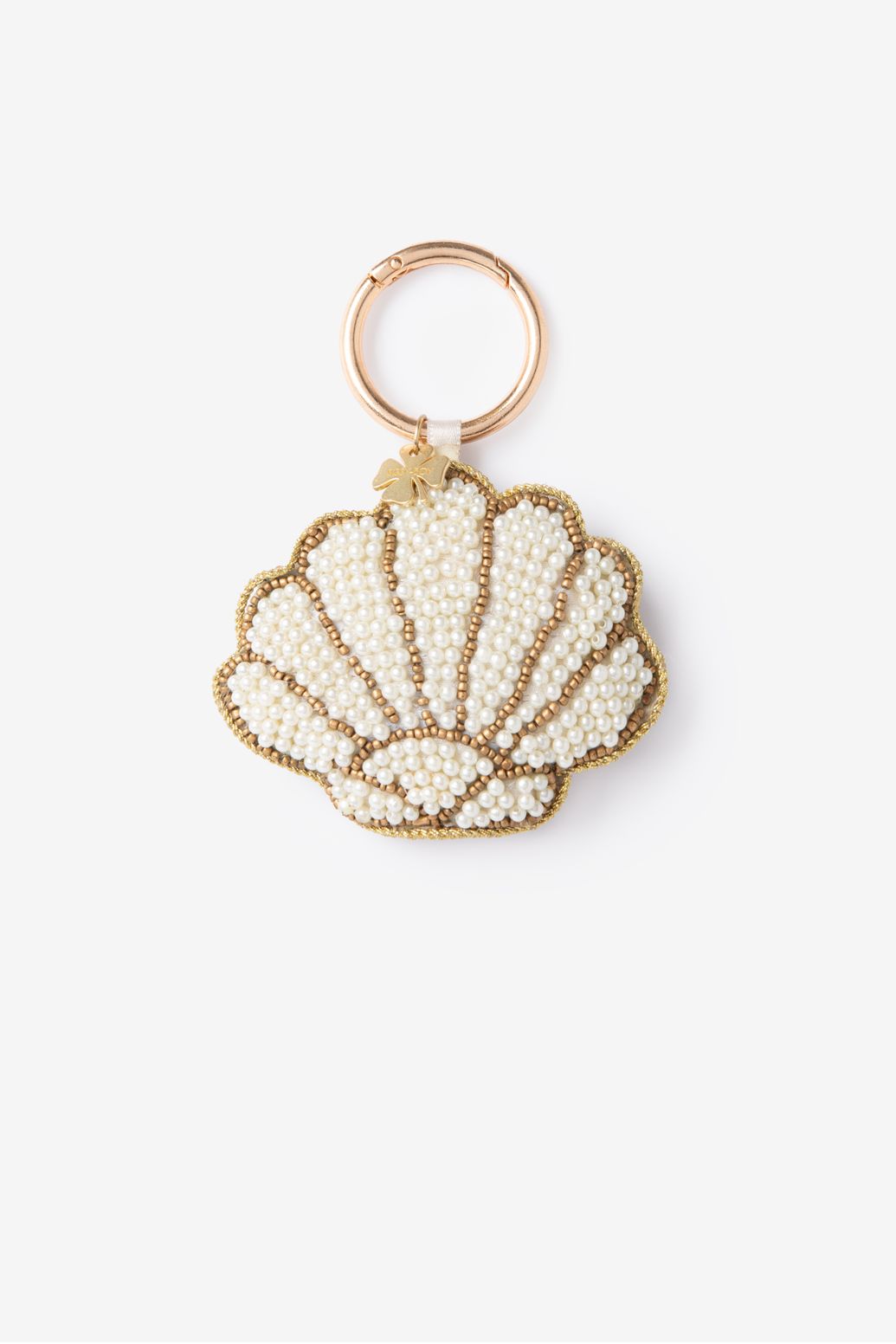 Witte schelp bag charm