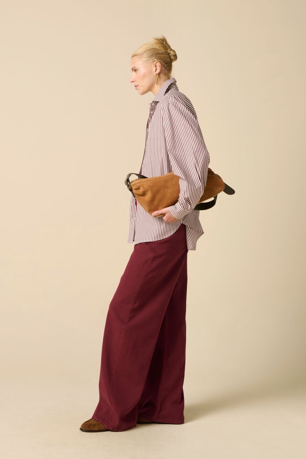 Blouse rayée - rouge foncé