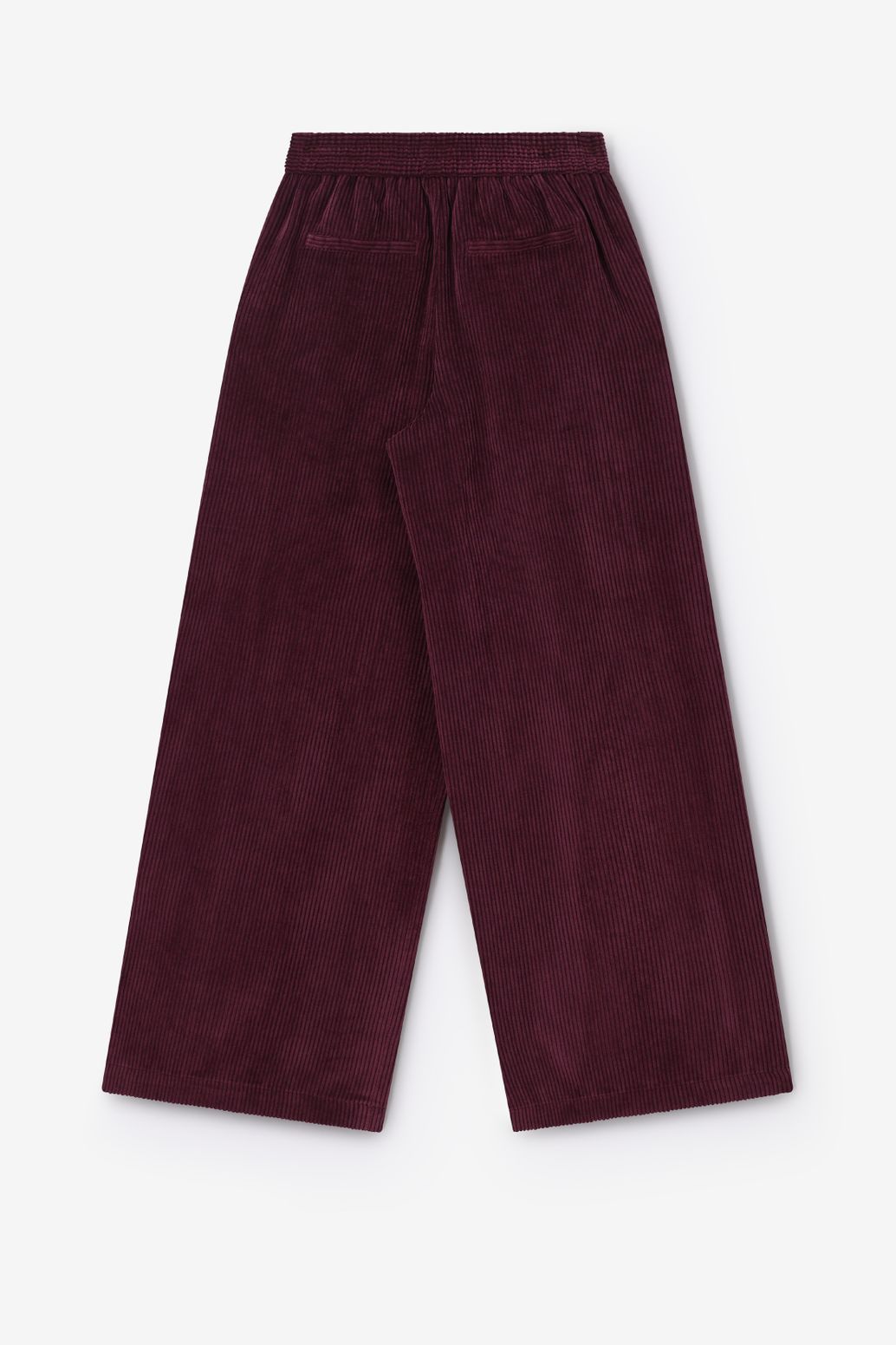Donkerrode high waist corduroy broek