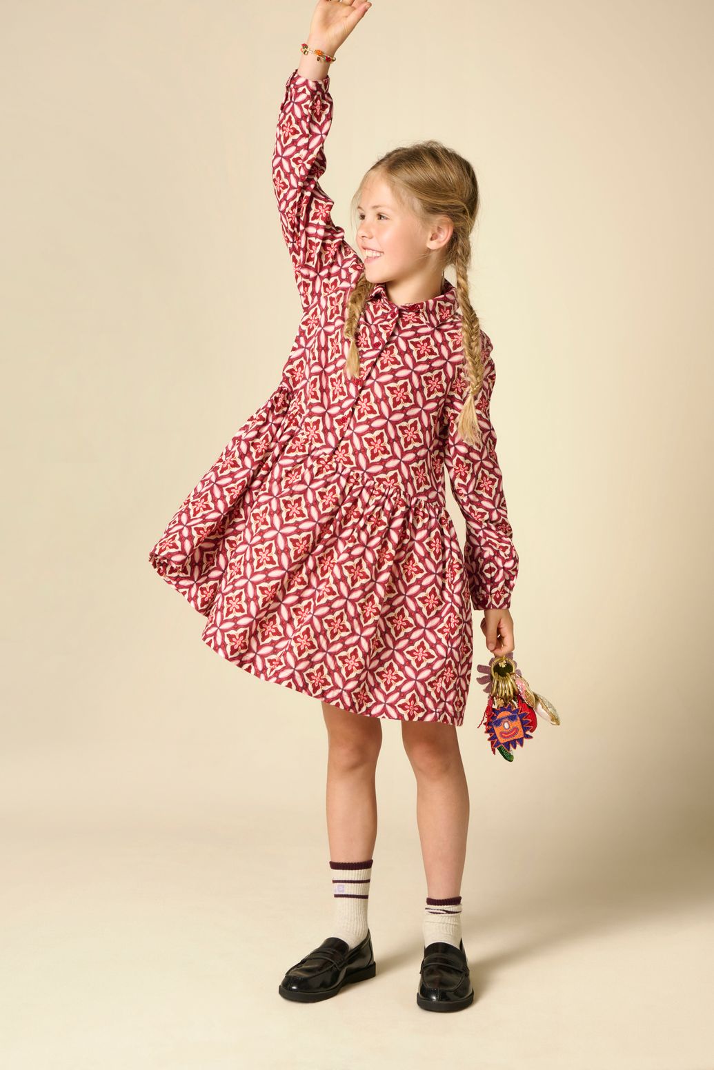 Robe avec imprimé - rouge