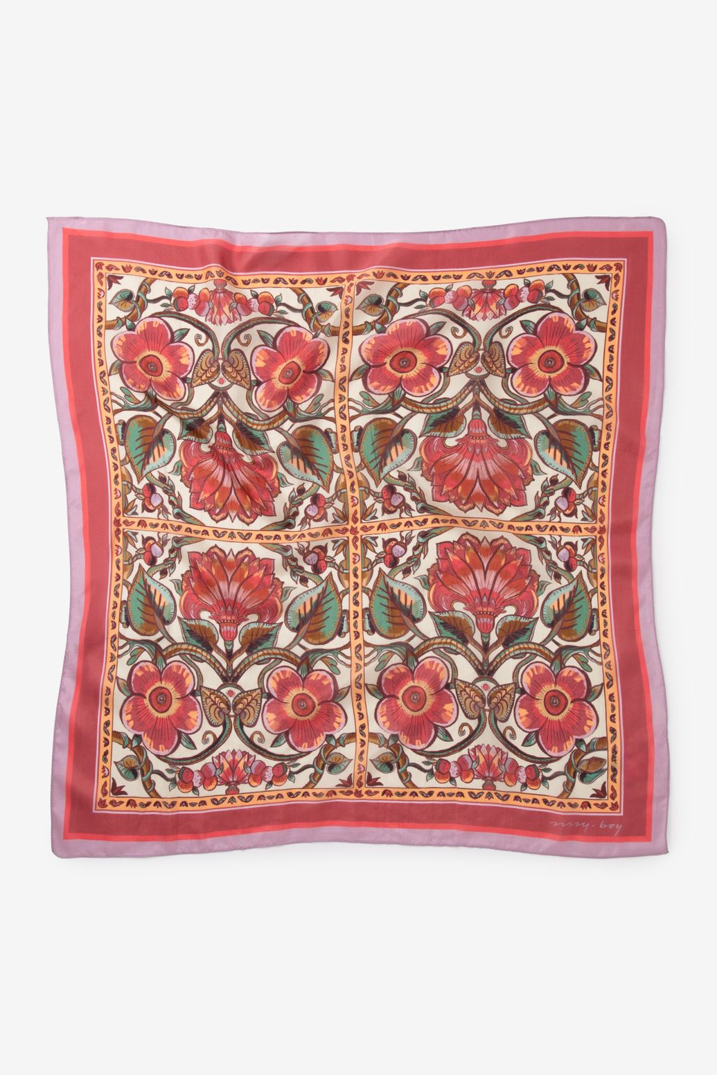 Tuch mit Blumenmuster - rot