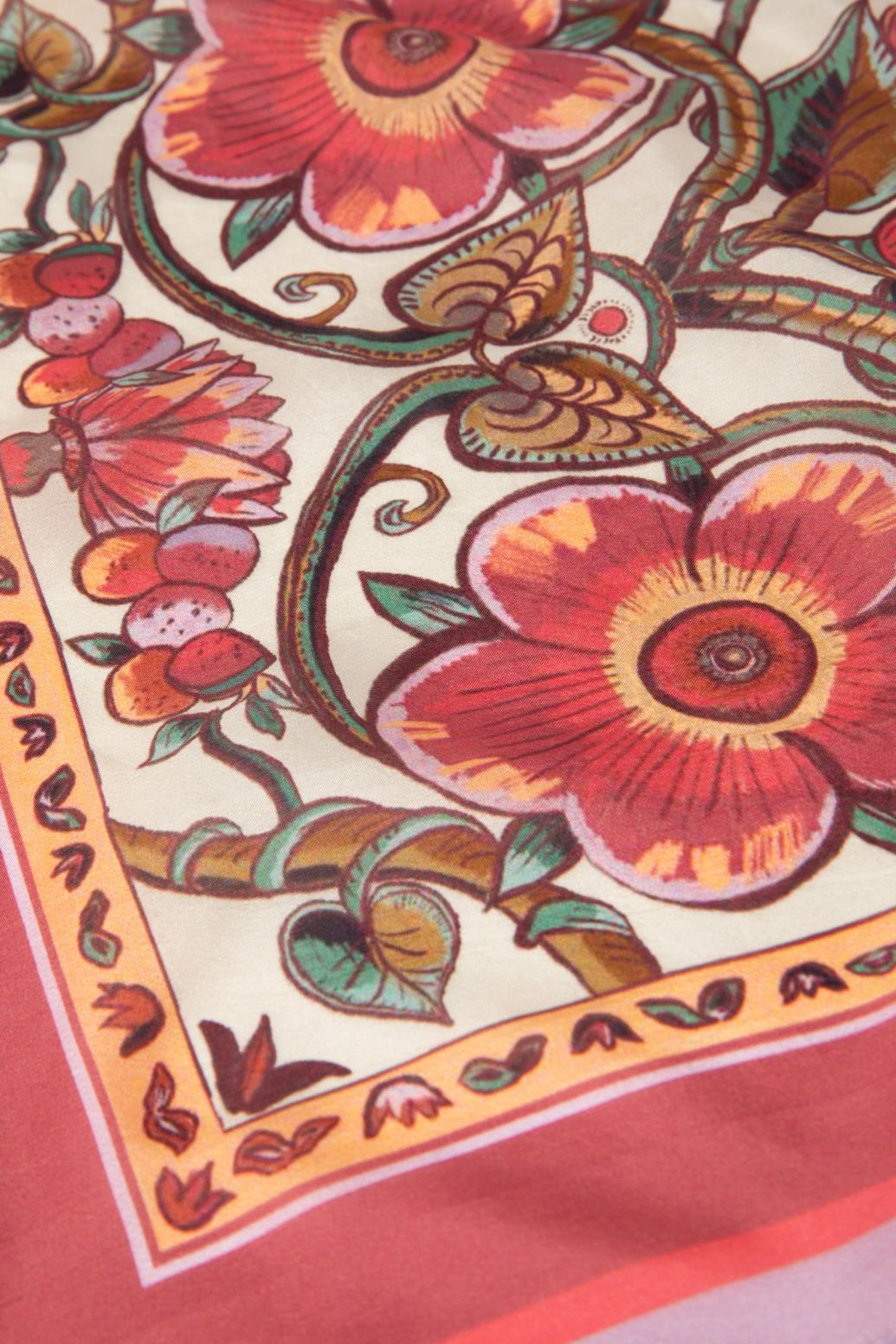 Tuch mit Blumenmuster - rot