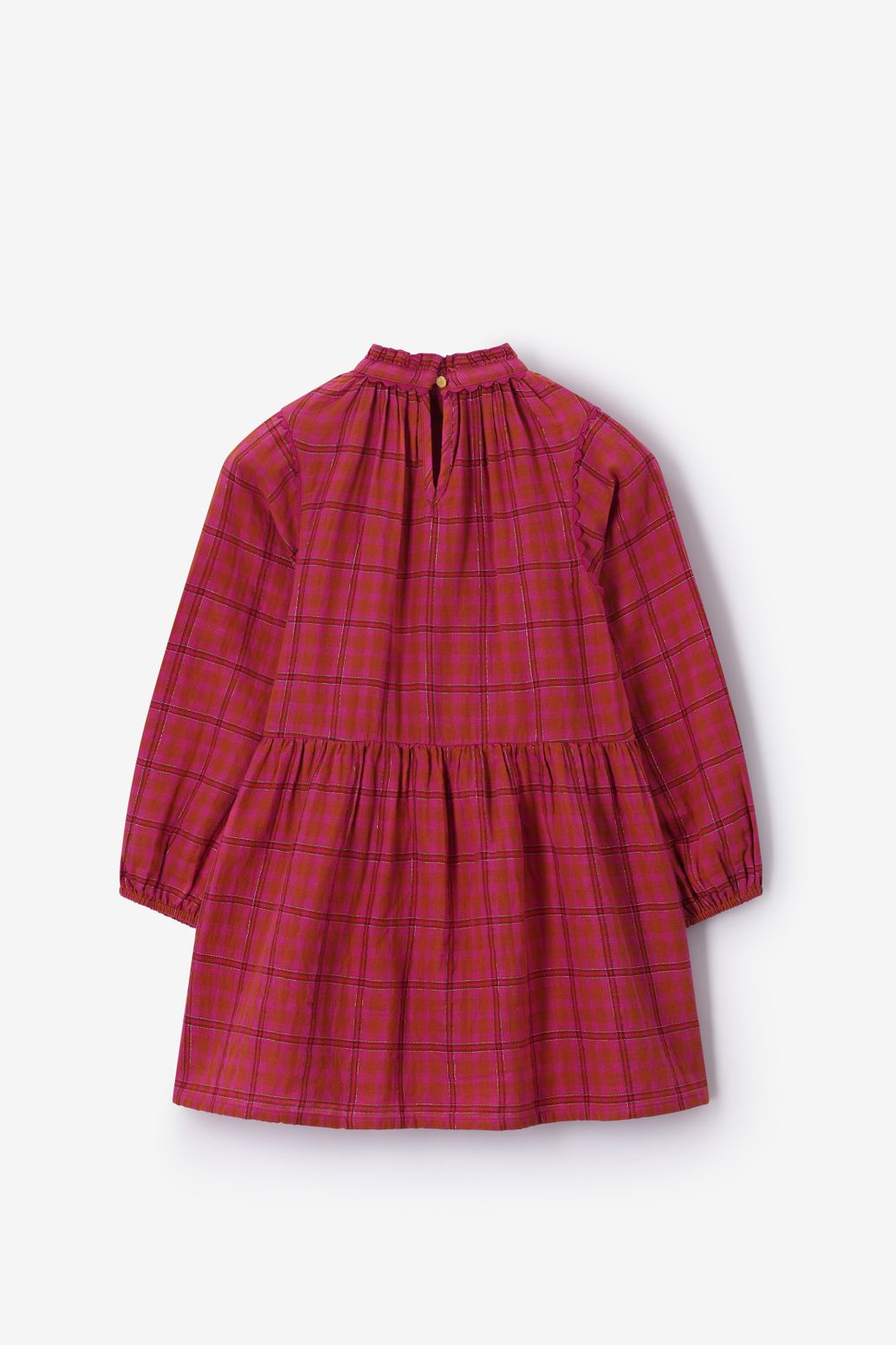 Robe à carreaux avec lurex - rose foncé