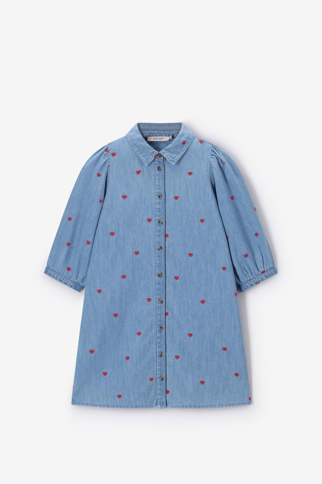 Robe en jean avec cœurs - bleu