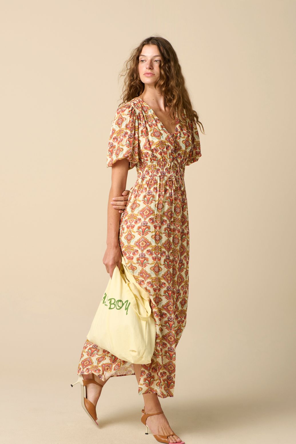 Witte jurk met bloemenprint