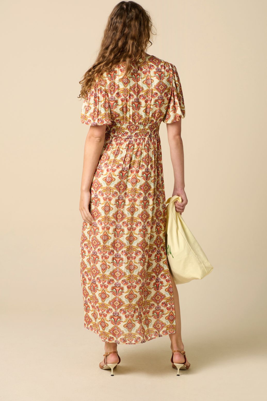 Witte jurk met bloemenprint