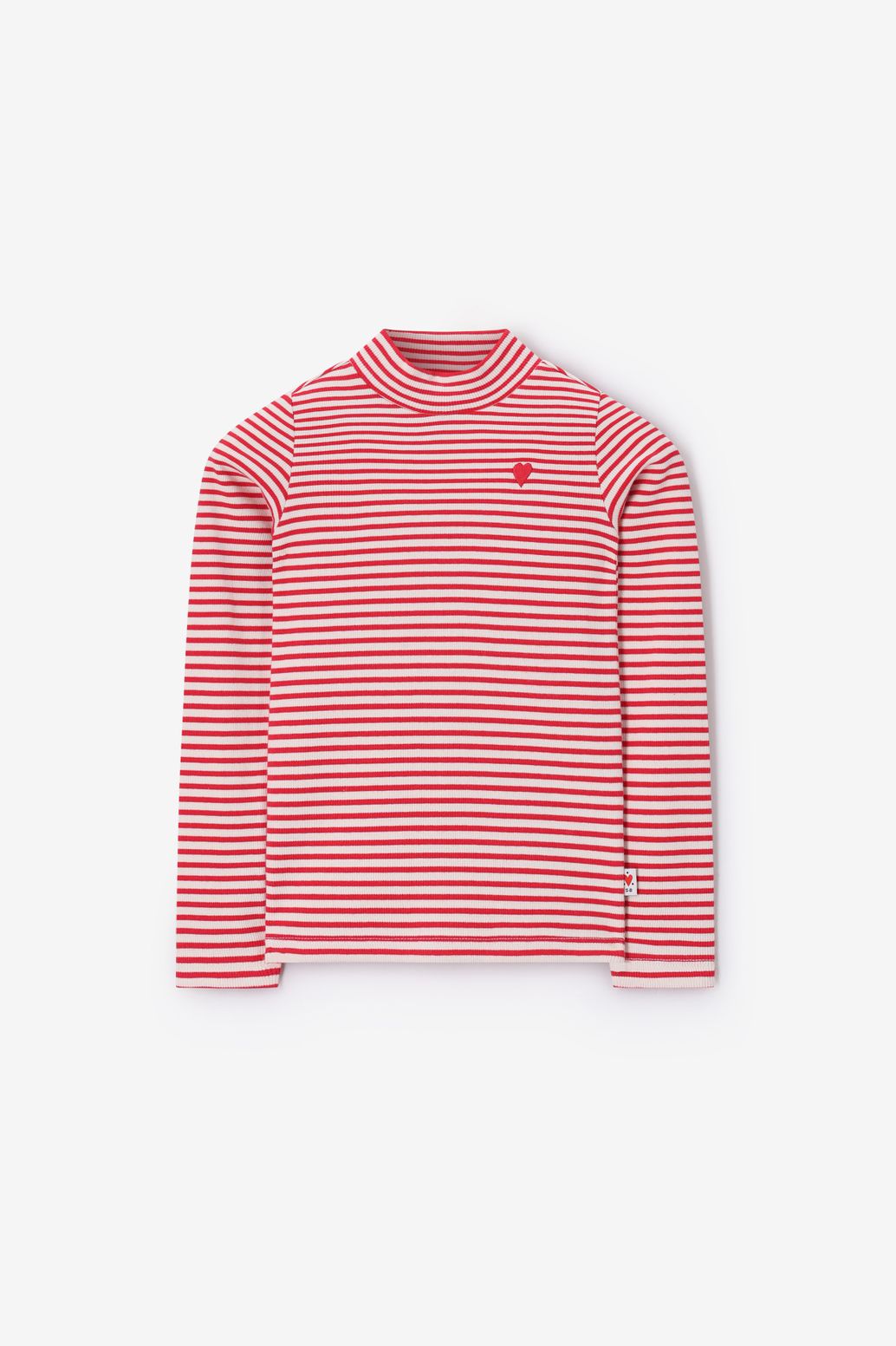 T-shirt manches longues rayé - rouge