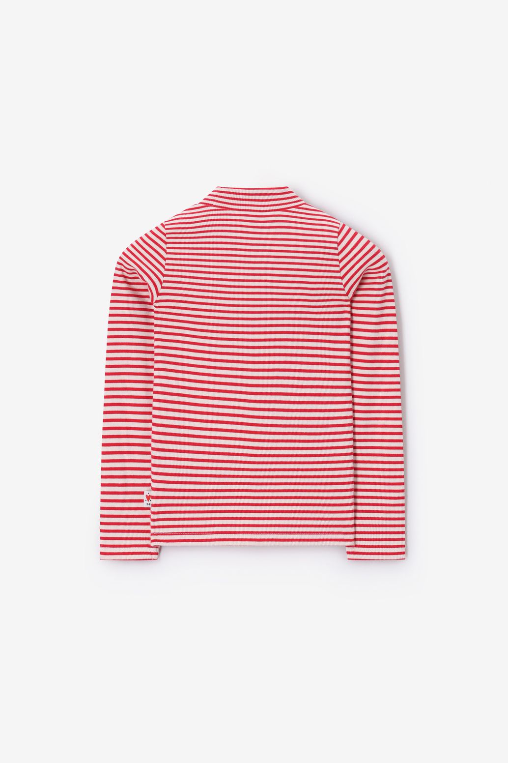 T-shirt manches longues rayé - rouge