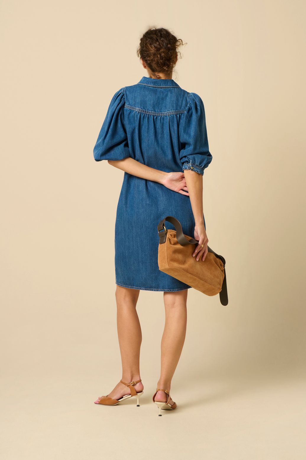 Donkerblauwe denim jurk
