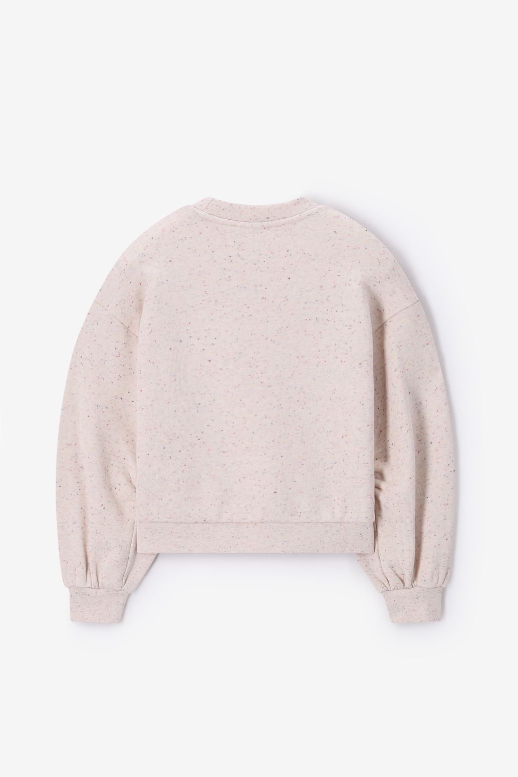 Beige melange sweater met smiley