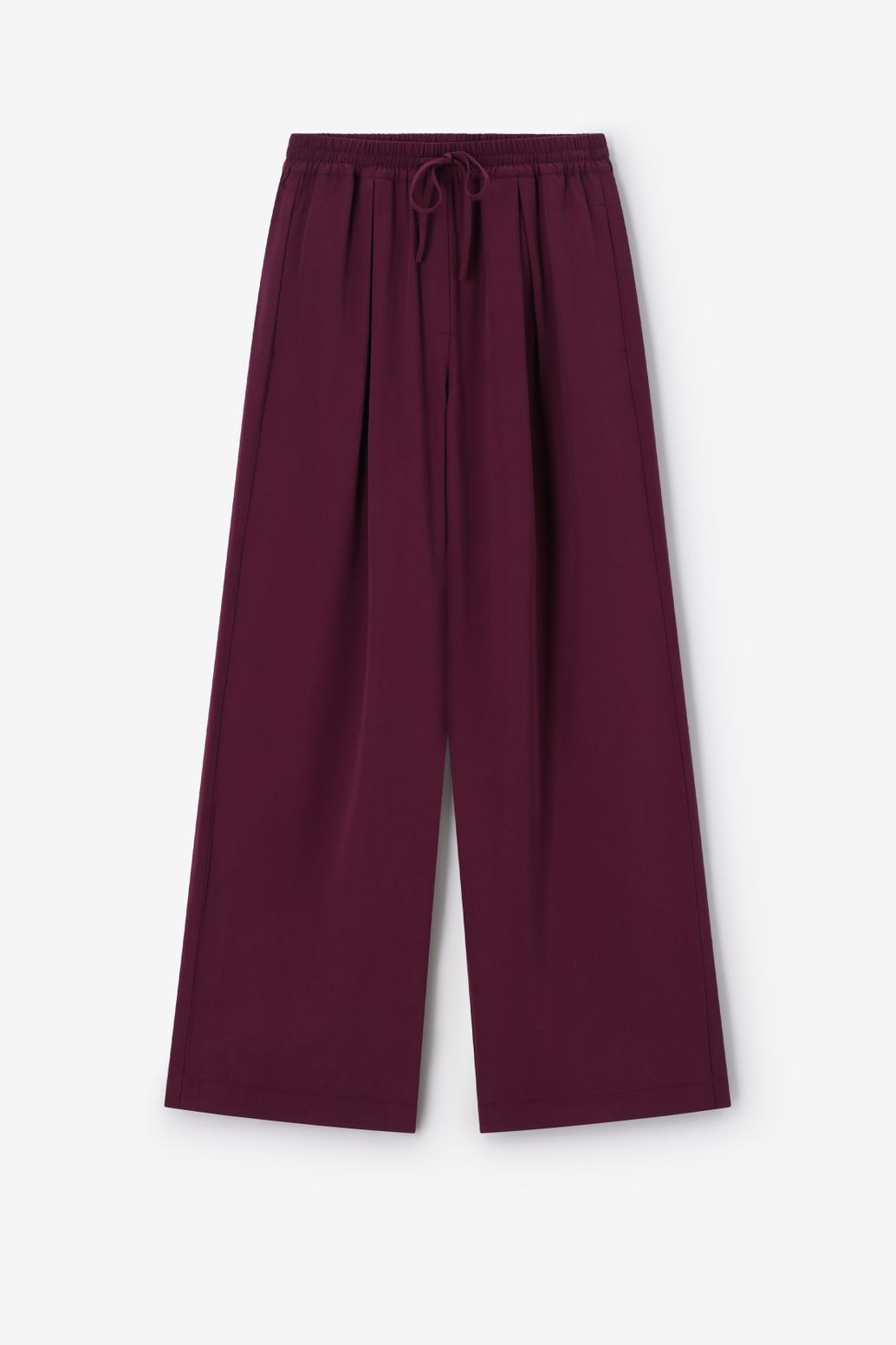 Donkerrode high waist wide leg broek