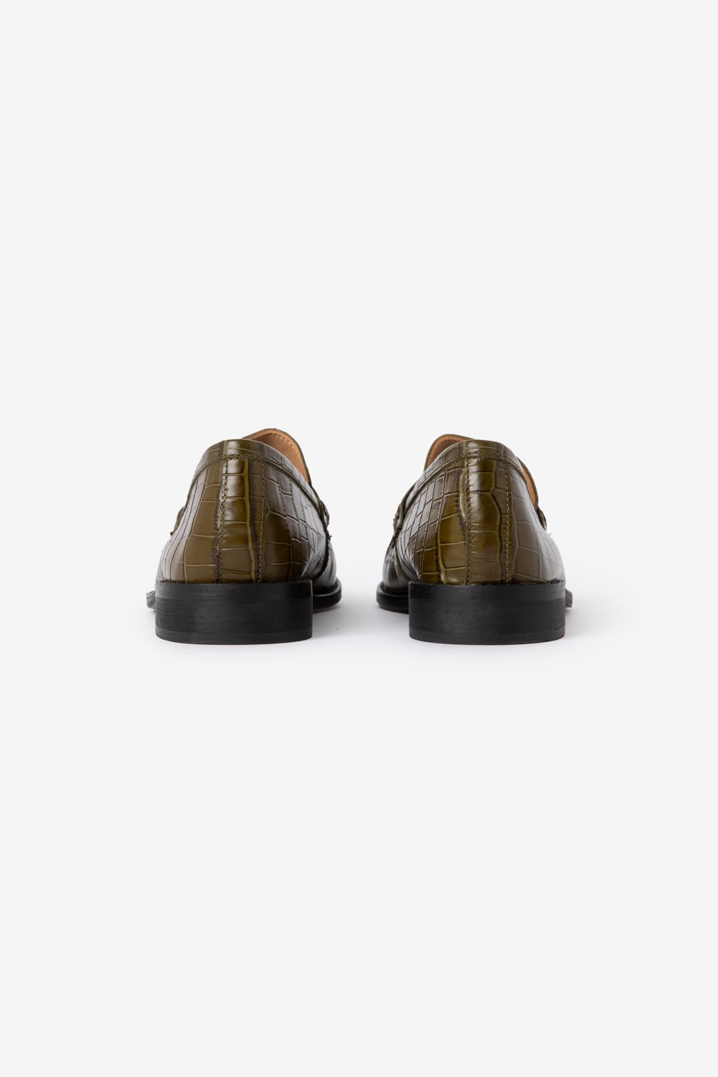 Mocassins en cuir avec motif croco - vert