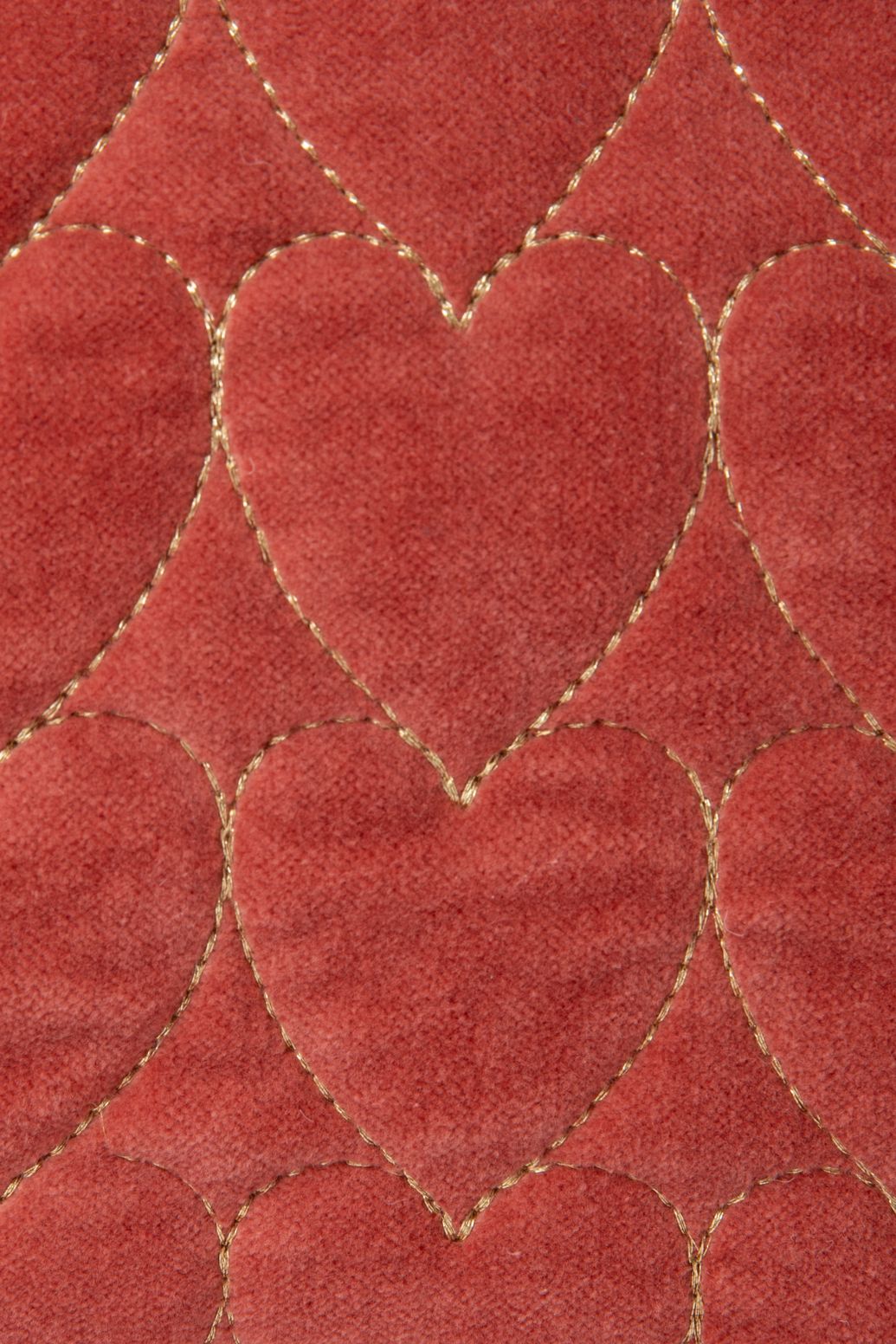 Donkerroze velvet quilted make-up tas met hartjes