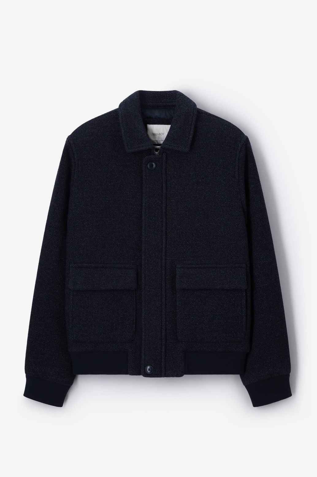 Veste en sergé de laine - bleu foncé