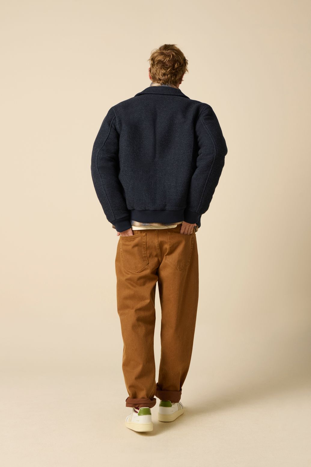 Veste en sergé de laine - bleu foncé